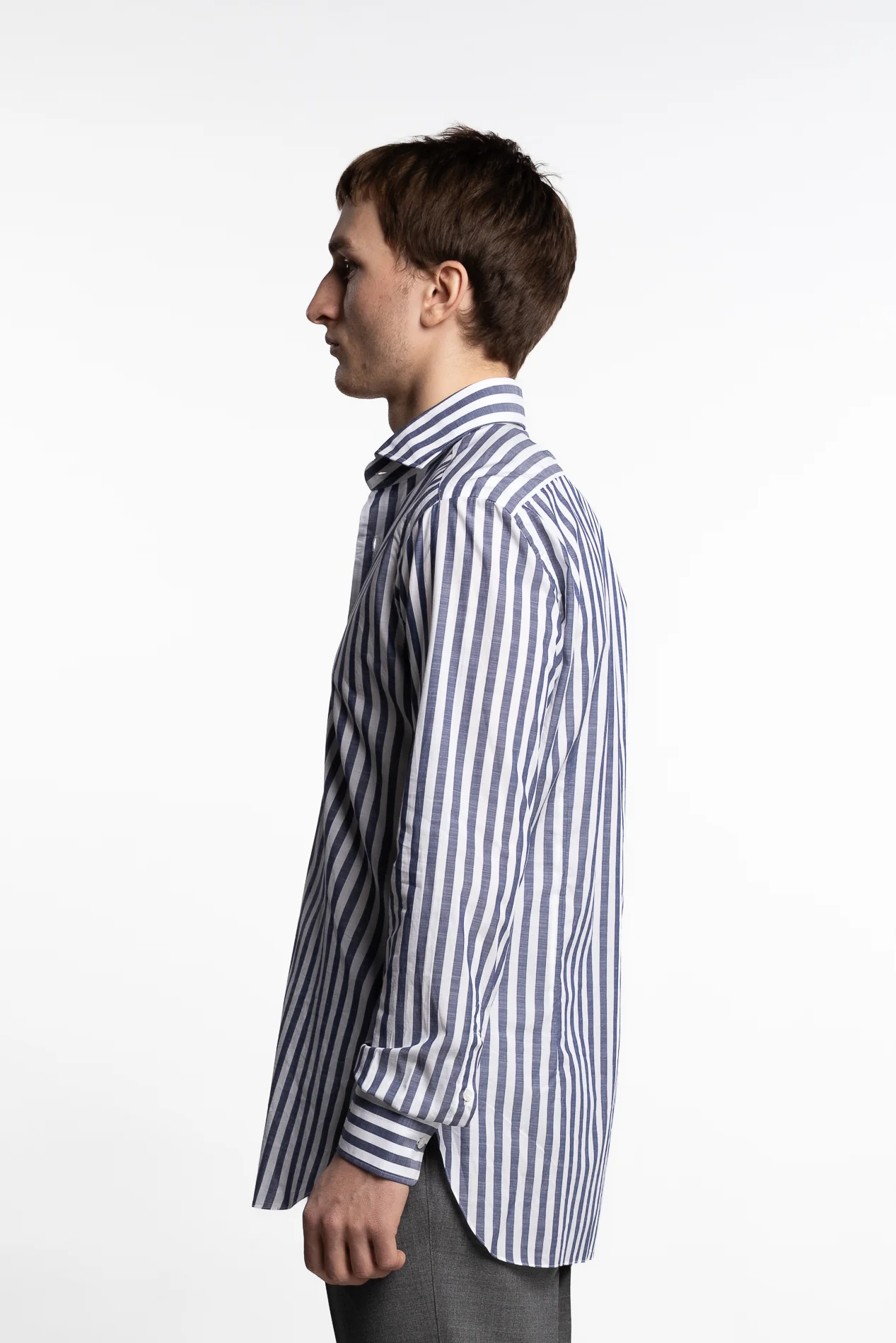 Culto Cotton Shirt Blue/White Stripes - Image 3