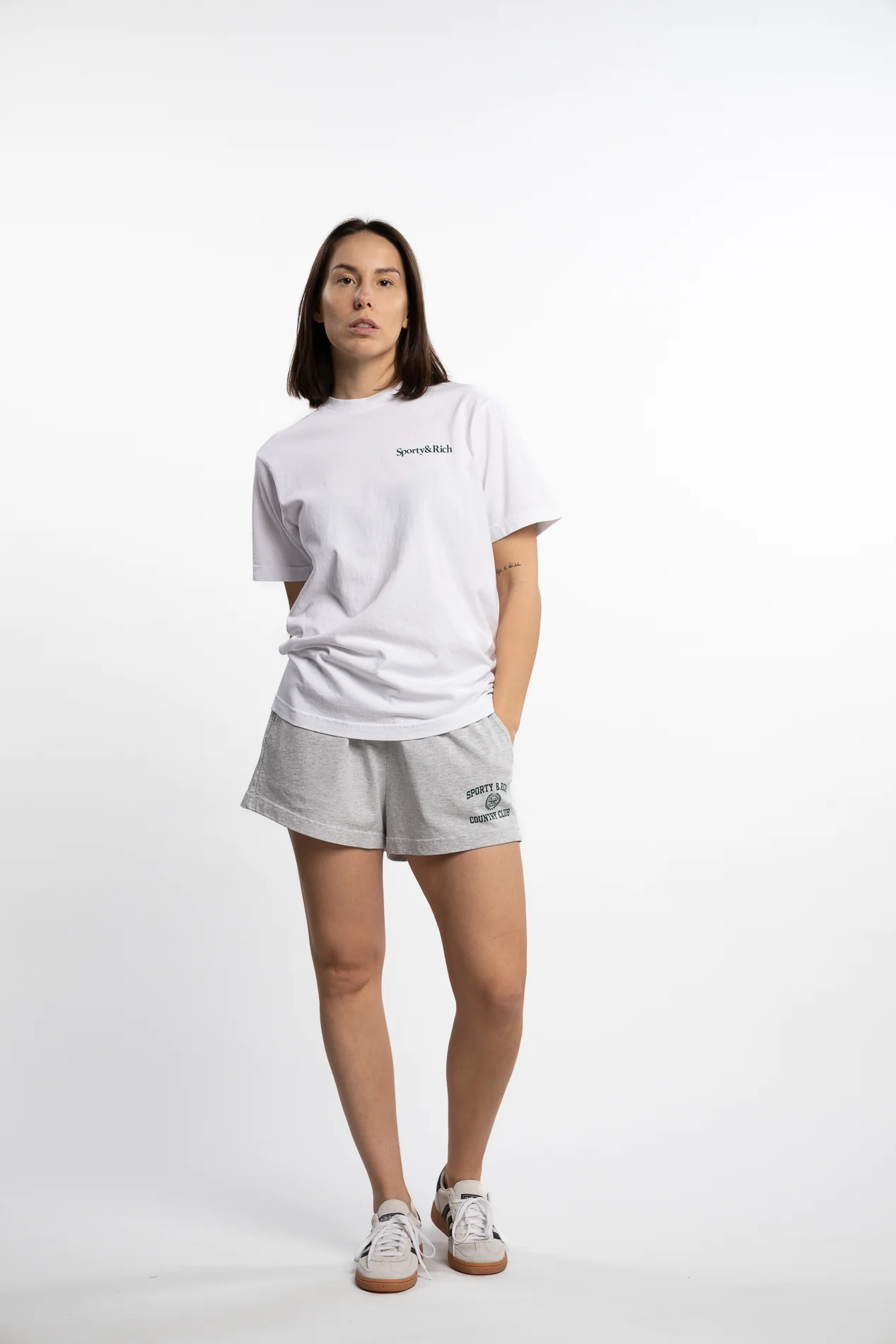 Varsity Crest Disco Short- Heather Grey - Image 5