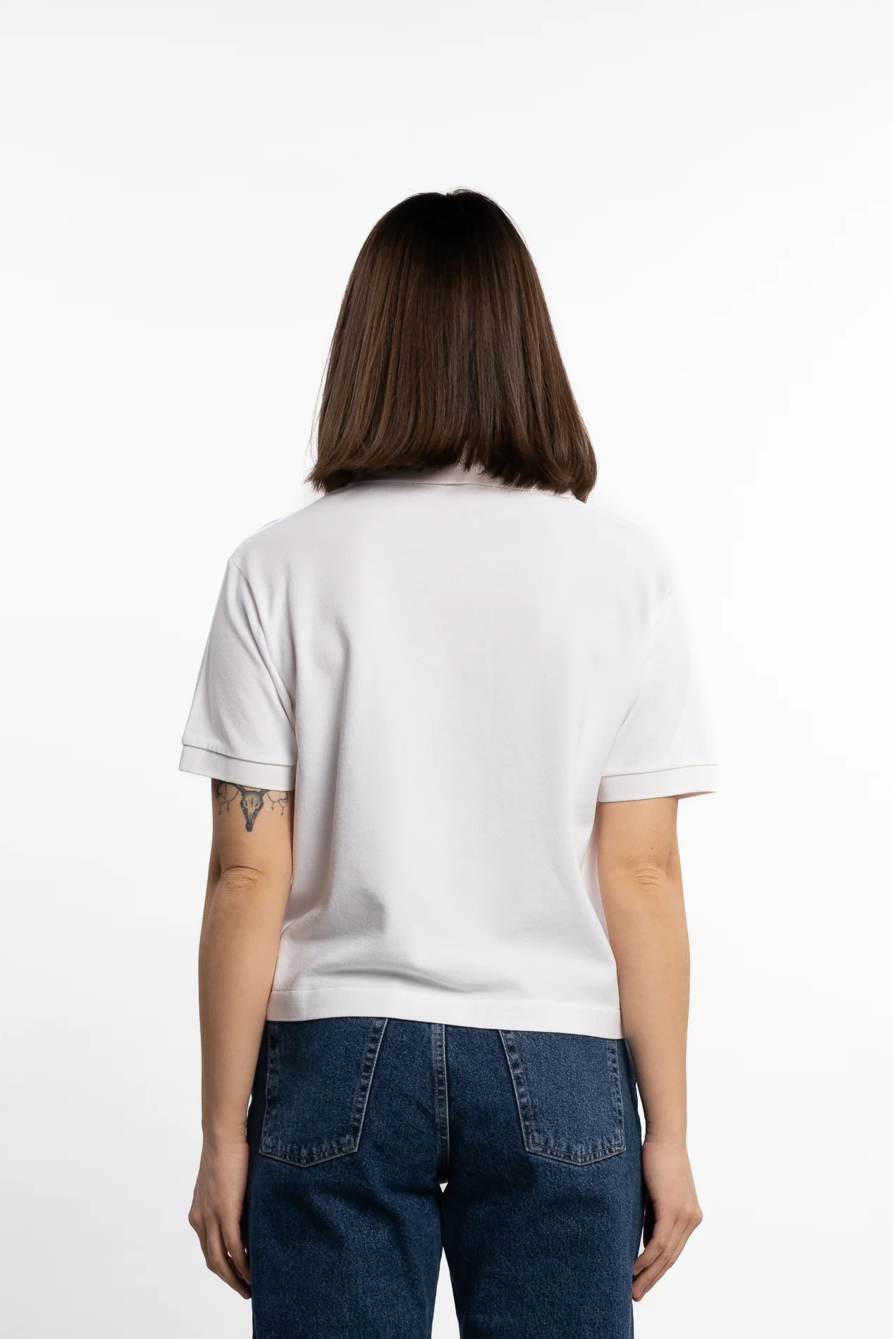 H&W Crest Pique Polo- White - Image 4