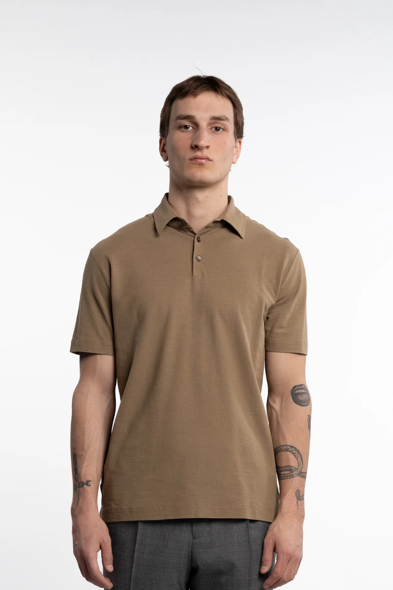 Ice Cotton Short Sleeve Polo Shirt Beige - Image 2