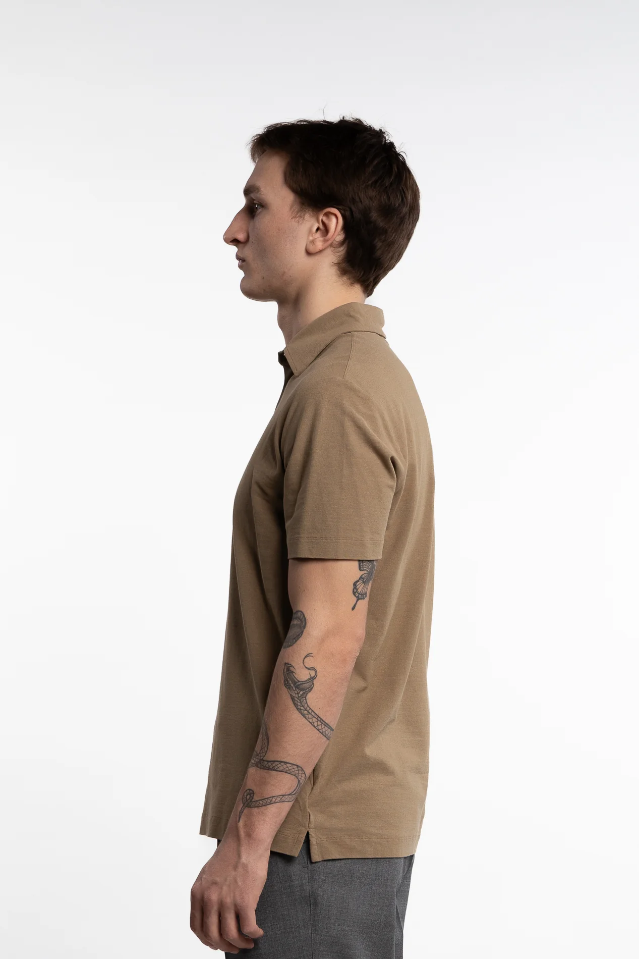 Ice Cotton Short Sleeve Polo Shirt Beige - Image 3