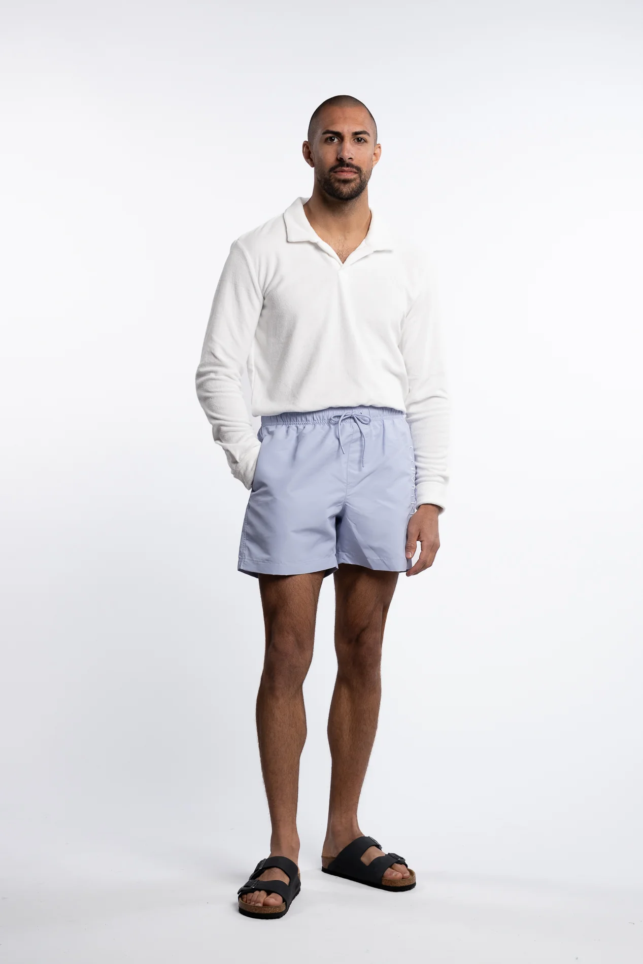 Medium Drawstring Swim Shorts Dusty Cornflower - Image 5