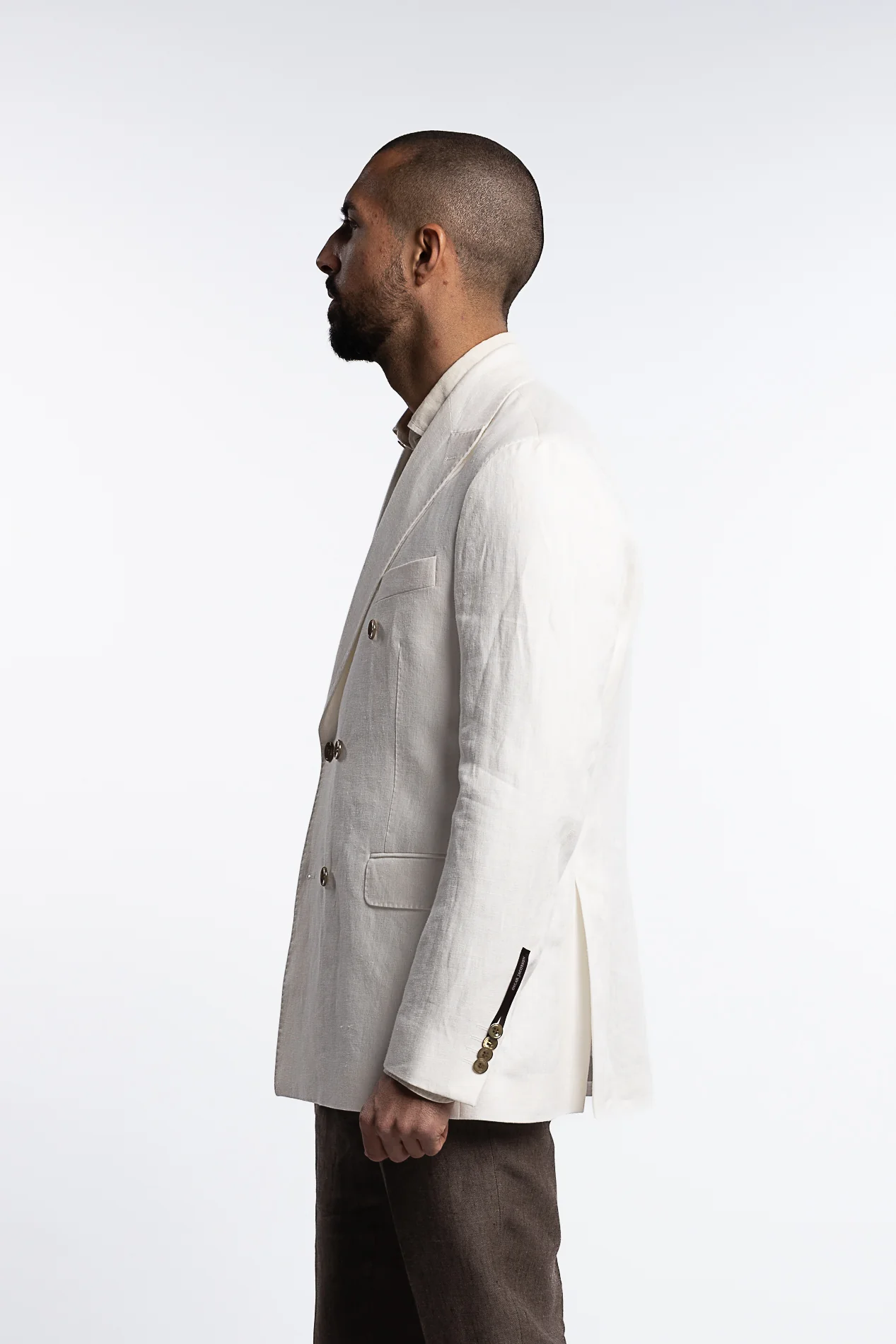 Farris Regular Fit Double Breasted Linen Blazer - Image 2