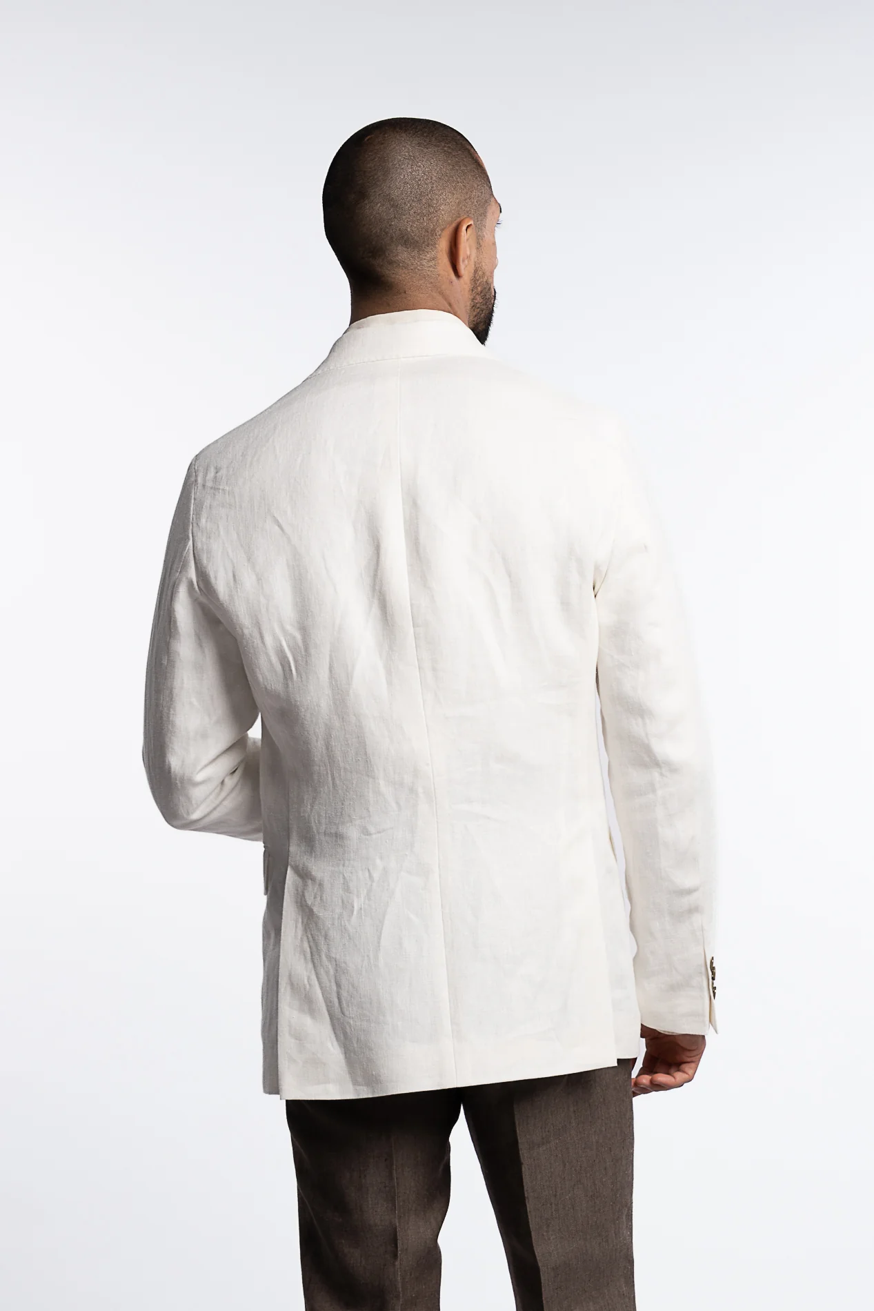 Farris Regular Fit Double Breasted Linen Blazer - Image 3