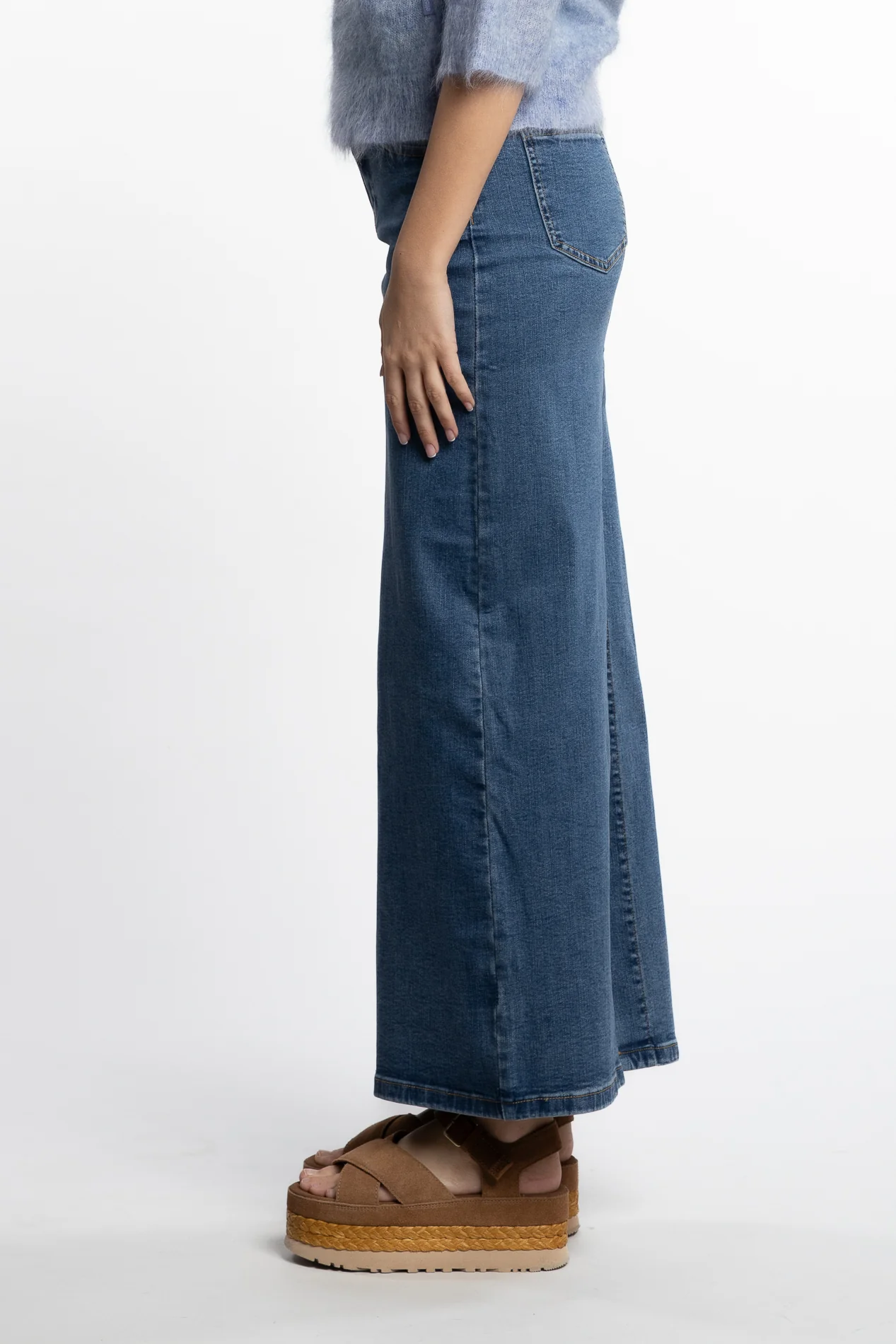Kris Blue Denim Skirt- Washed Denim - Image 3