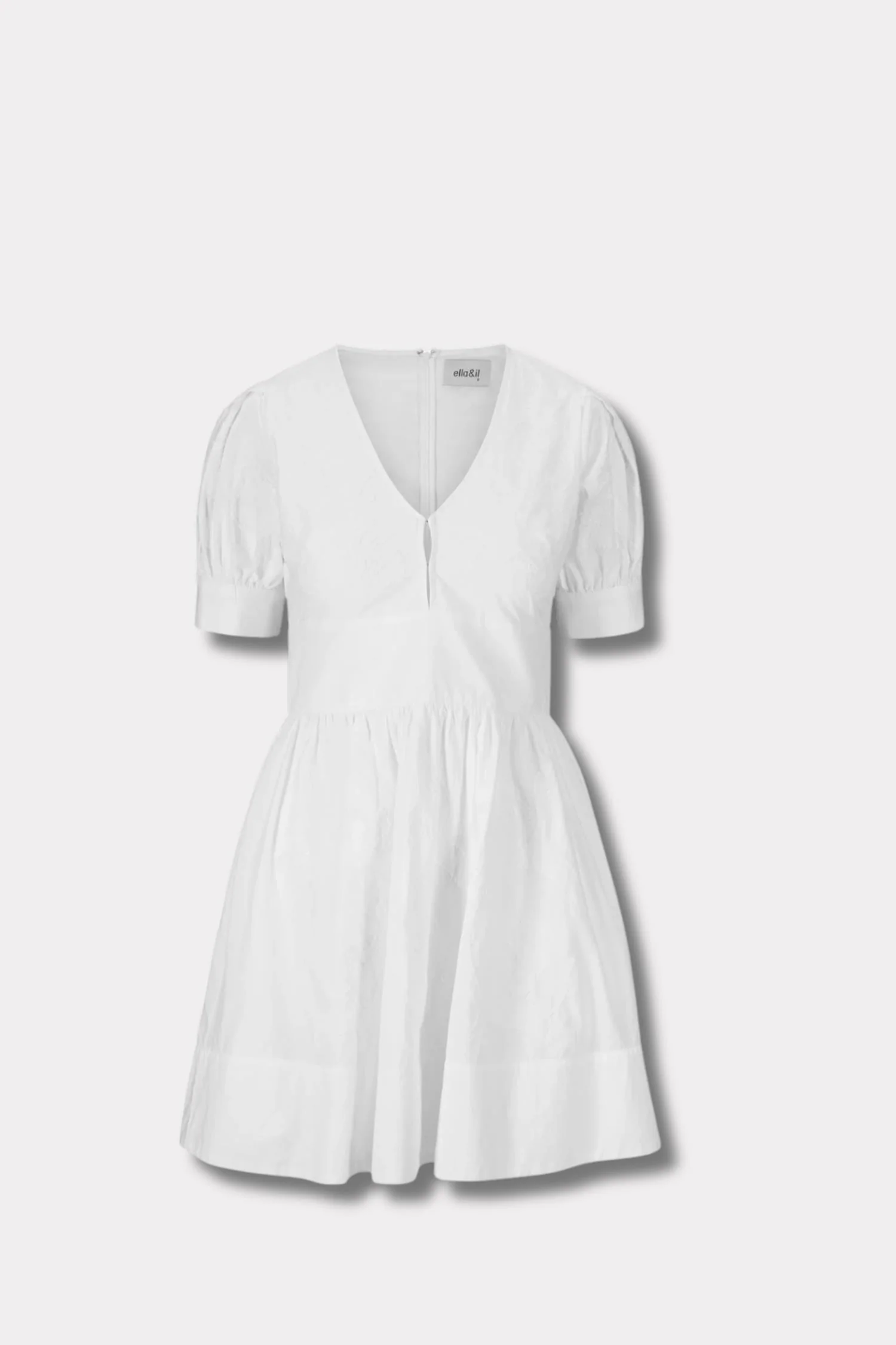 Zenda Embroidery Dress- White - Image 7
