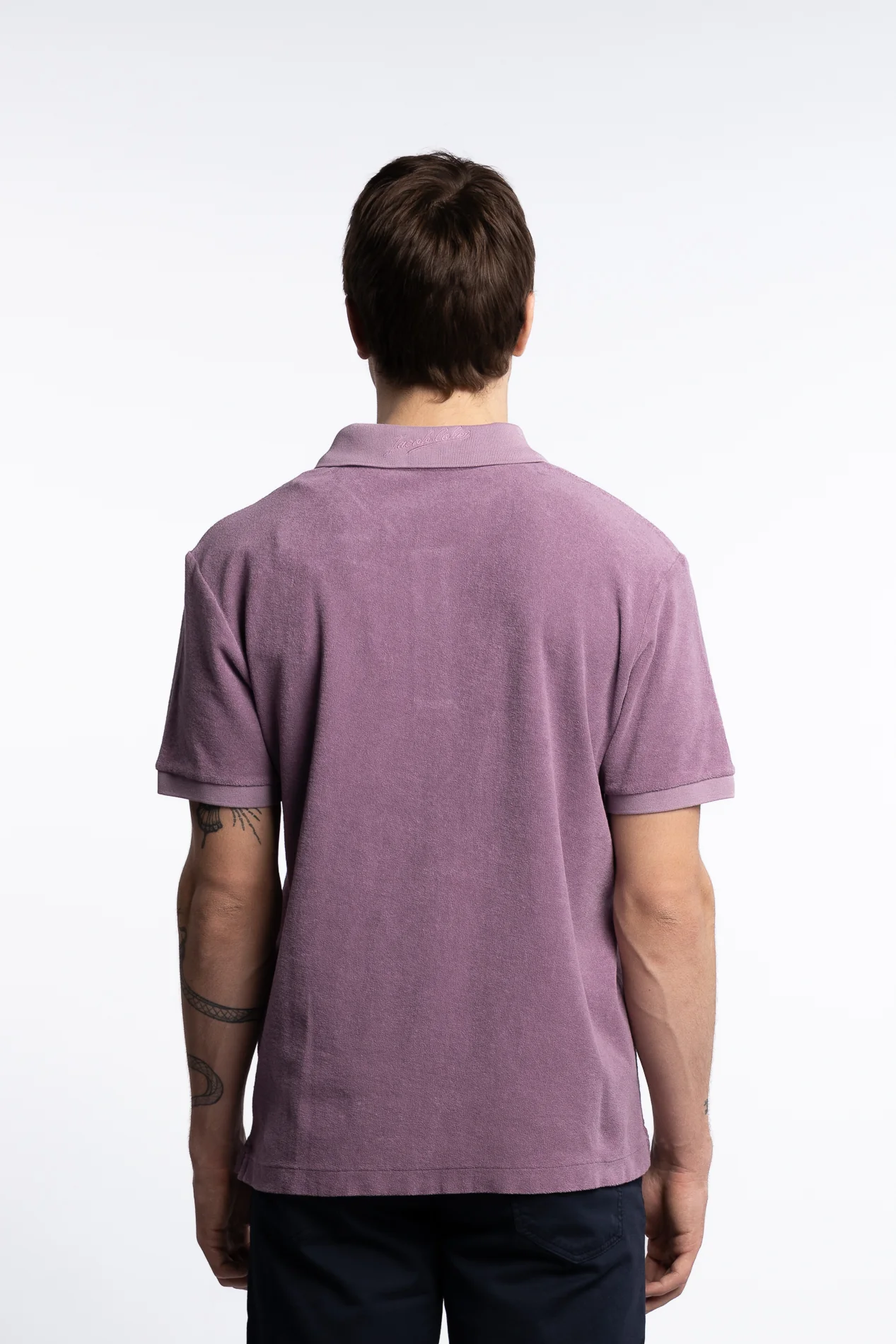 Terrycloth Cotton Polo Purple - Image 3