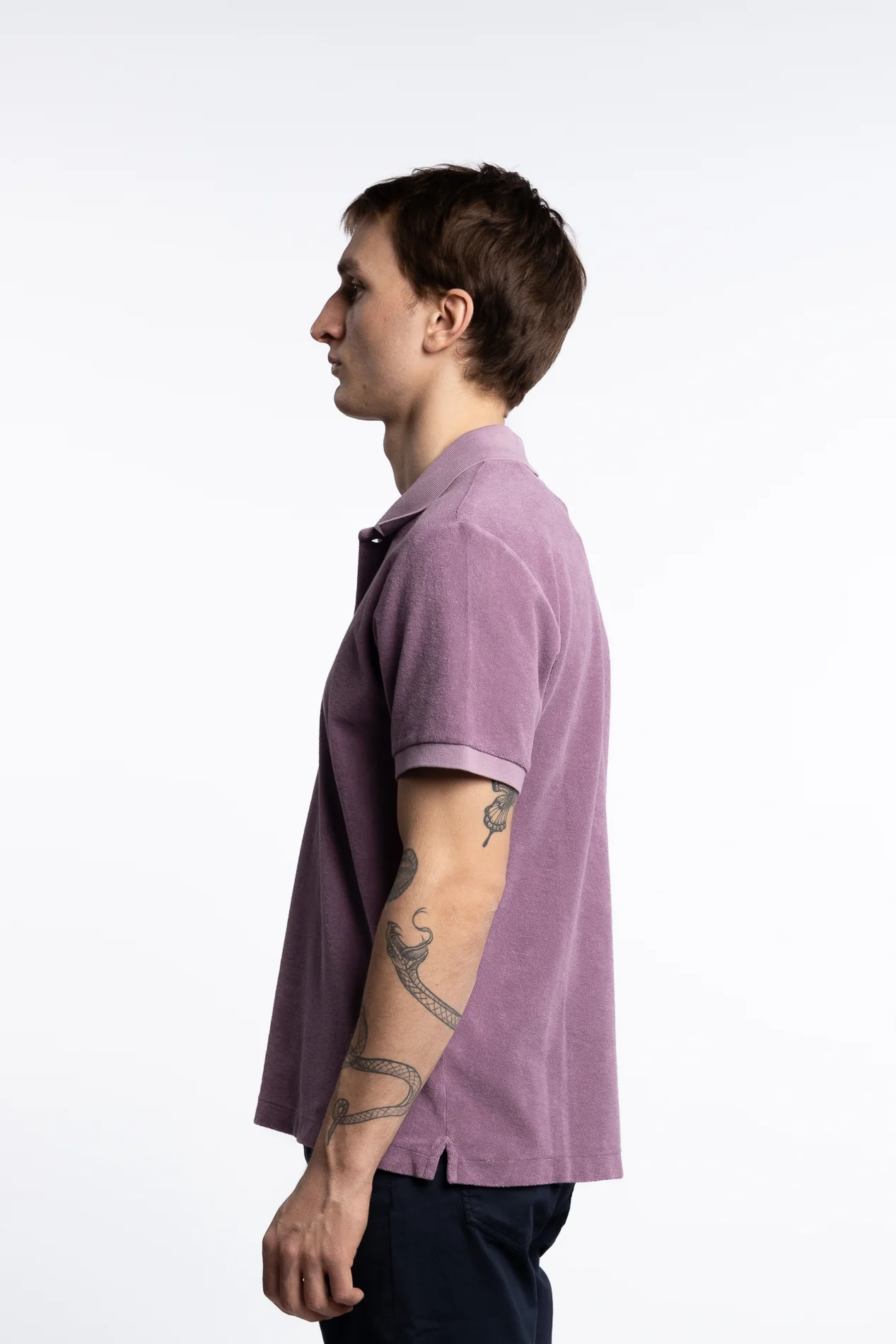 Terrycloth Cotton Polo Purple - Image 4