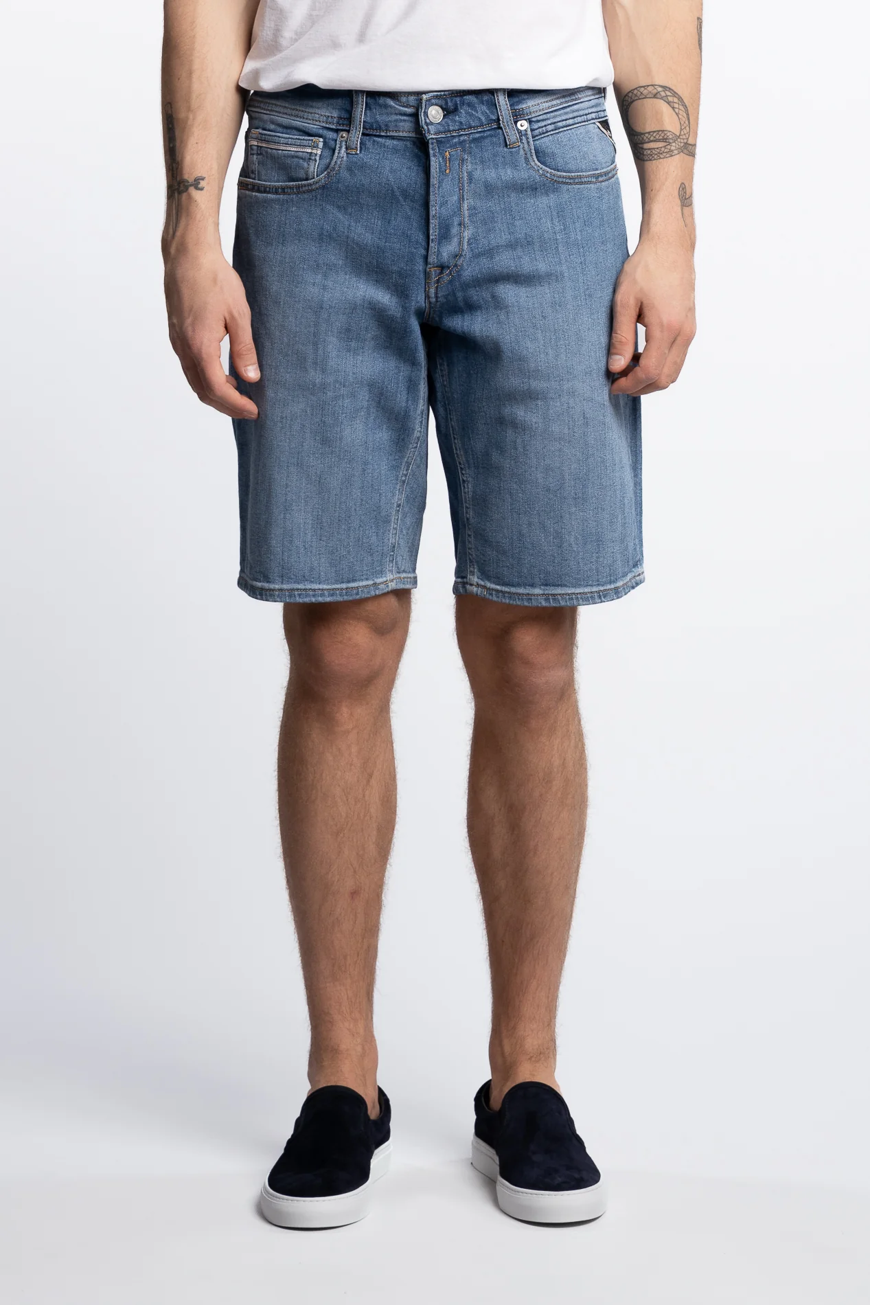 Grover Regular Fit Cotton/Stretch Shorts Light Blue - Image 2