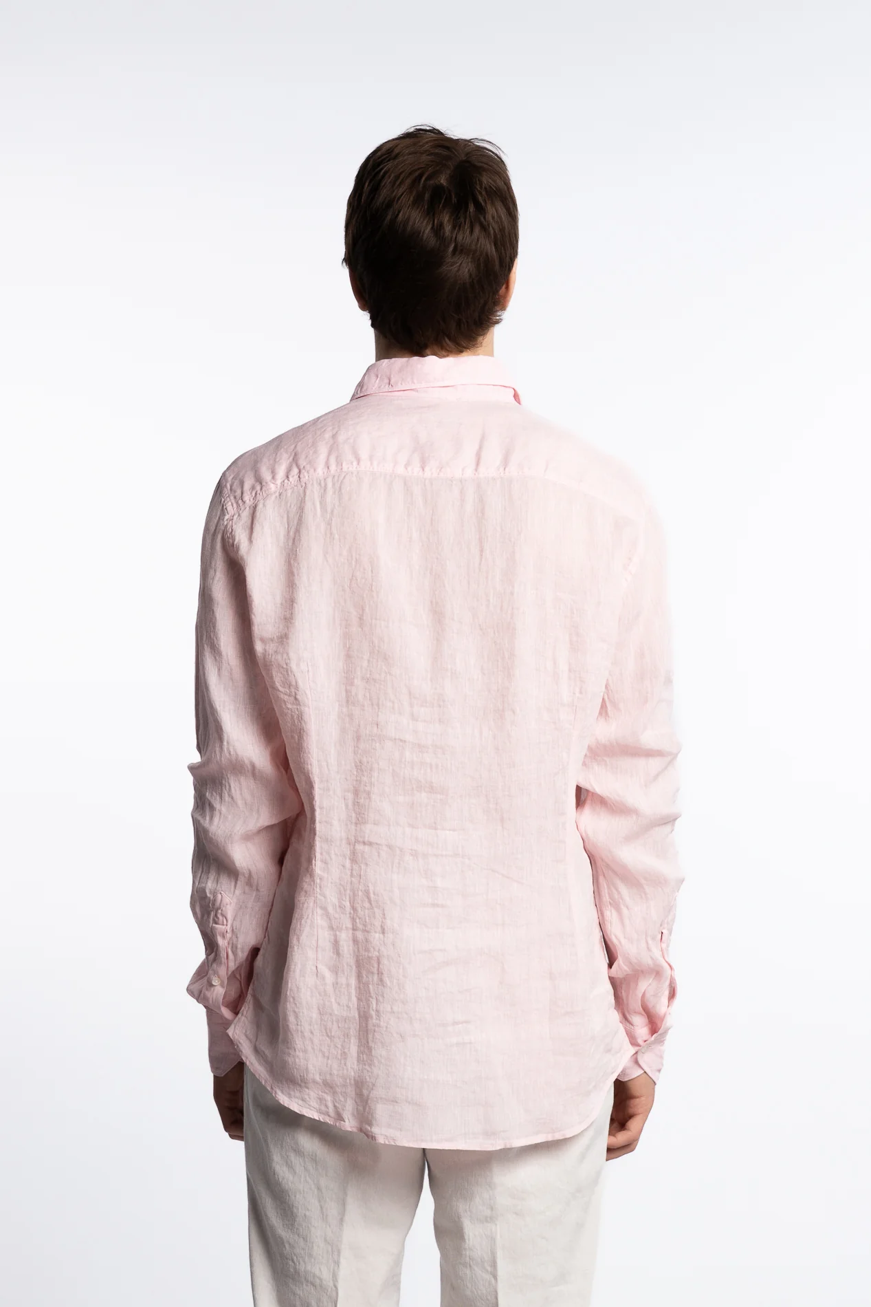 Slimline Linen Shirt Light Pink - Image 5