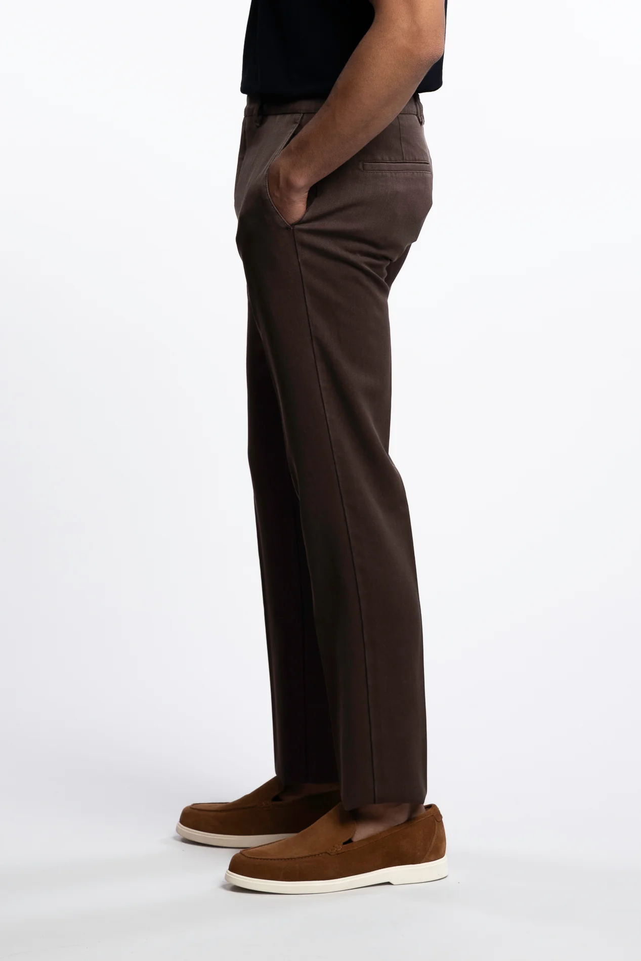 Vulcano Wool Dyed Chinos Brown - Image 2