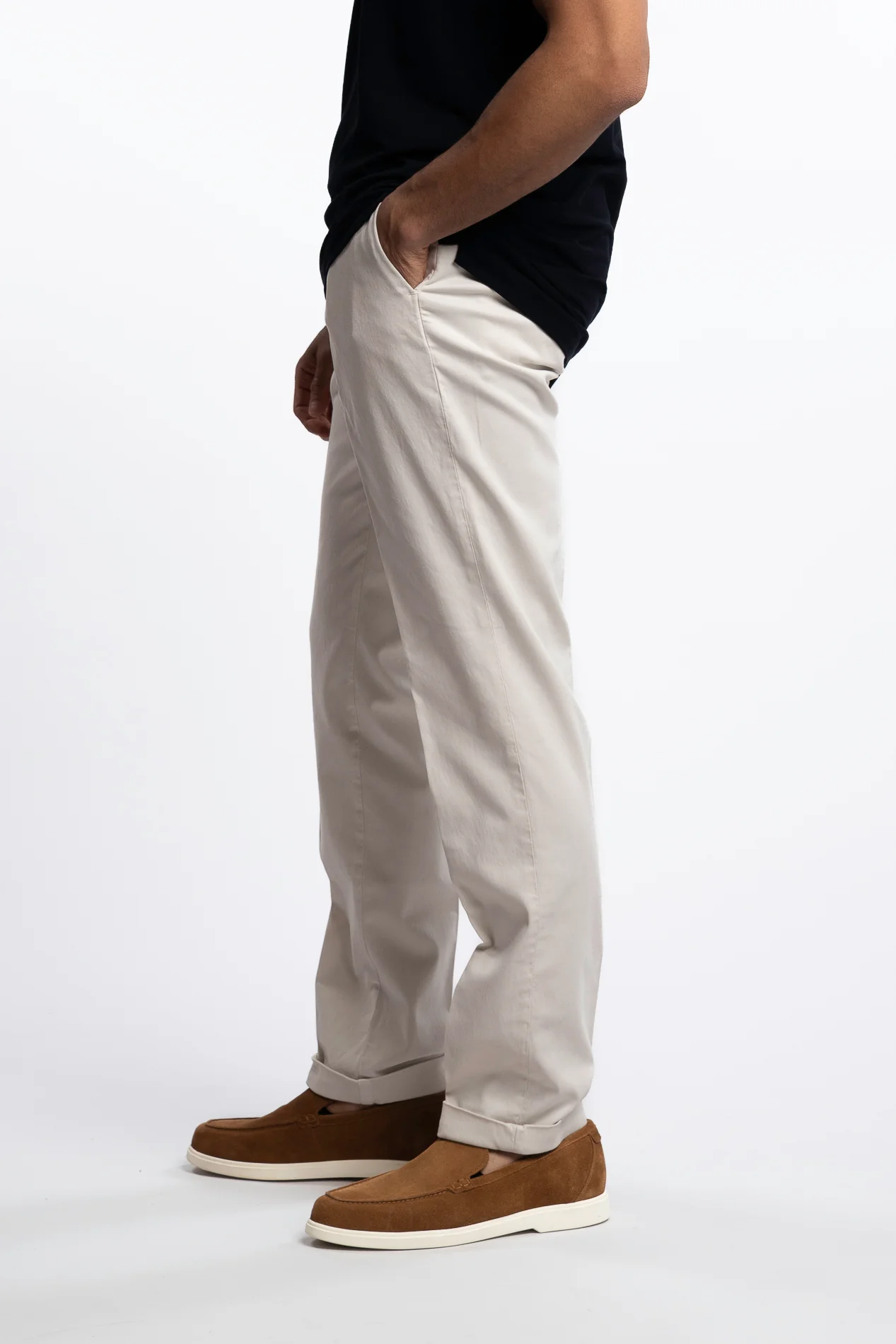 Cotton/Silk Chinos Ivory - Image 2