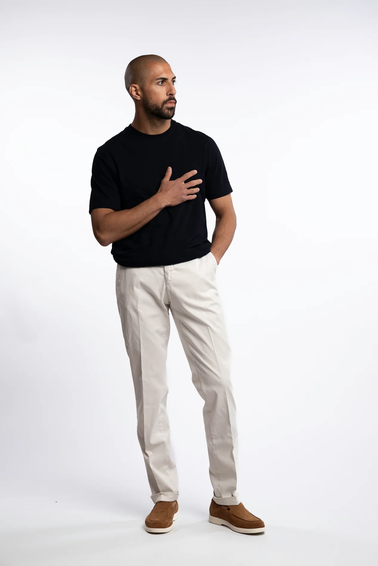 Cotton/Silk Chinos Ivory - Image 4