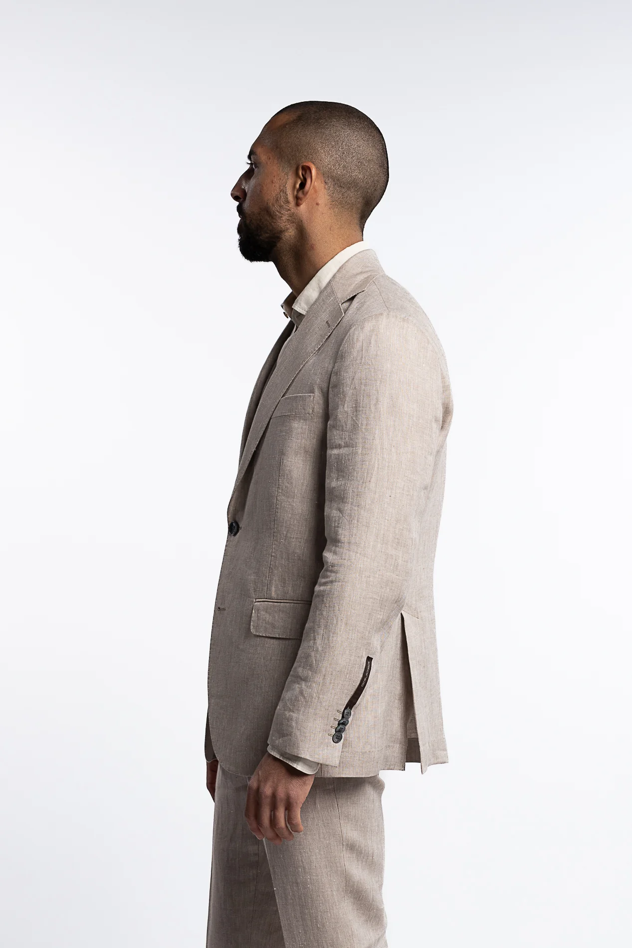 Ferry Regular Fit Soft Linen Blazer Trench Beige - Image 2