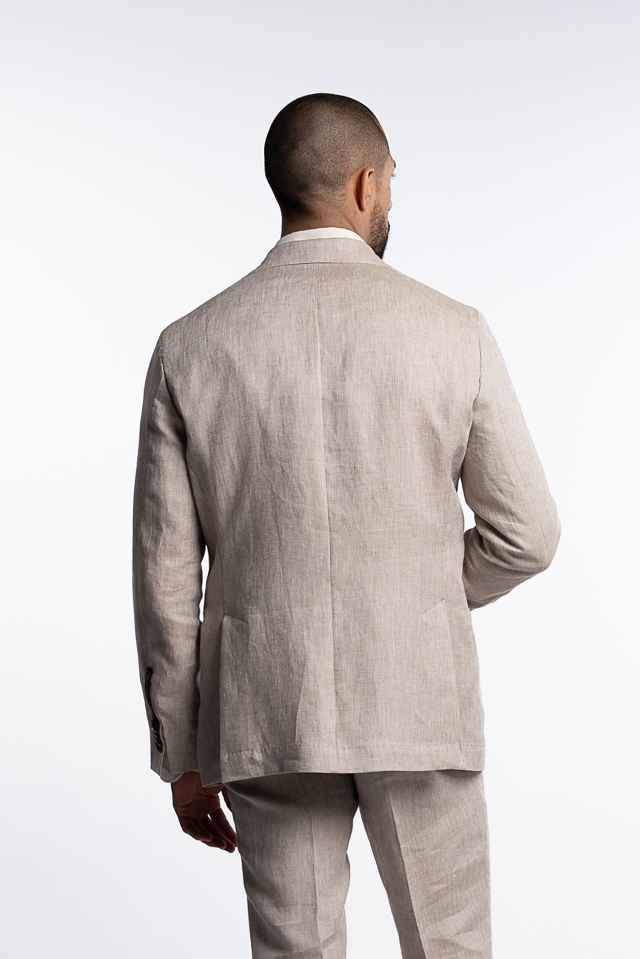 Ferry Regular Fit Soft Linen Blazer Trench Beige - Image 3