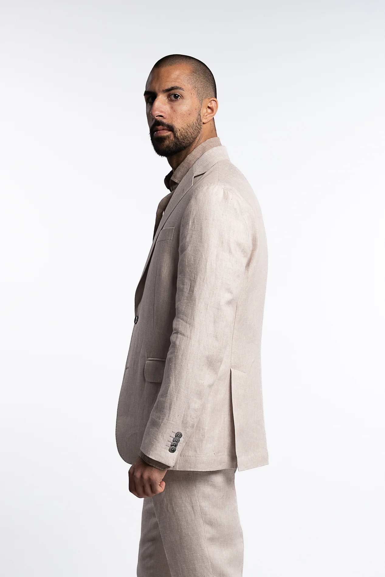 Ferry Regular Fit Soft Linen Blazer White Grass - Image 2