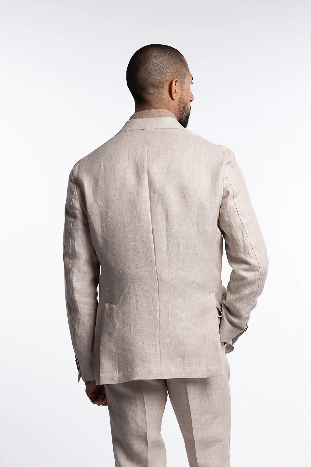 Ferry Regular Fit Soft Linen Blazer White Grass - Image 3