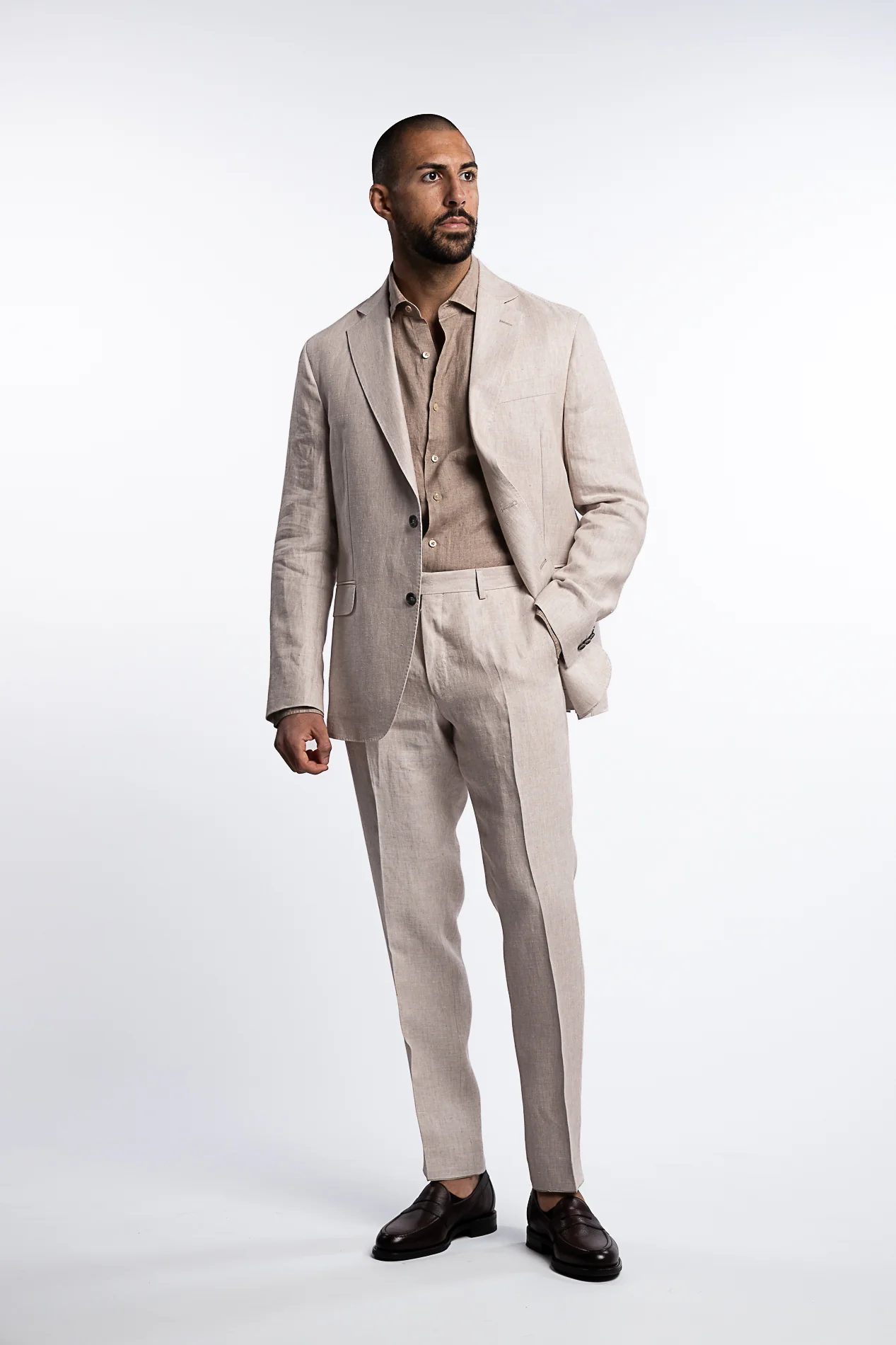 Ferry Regular Fit Soft Linen Blazer White Grass - Image 5