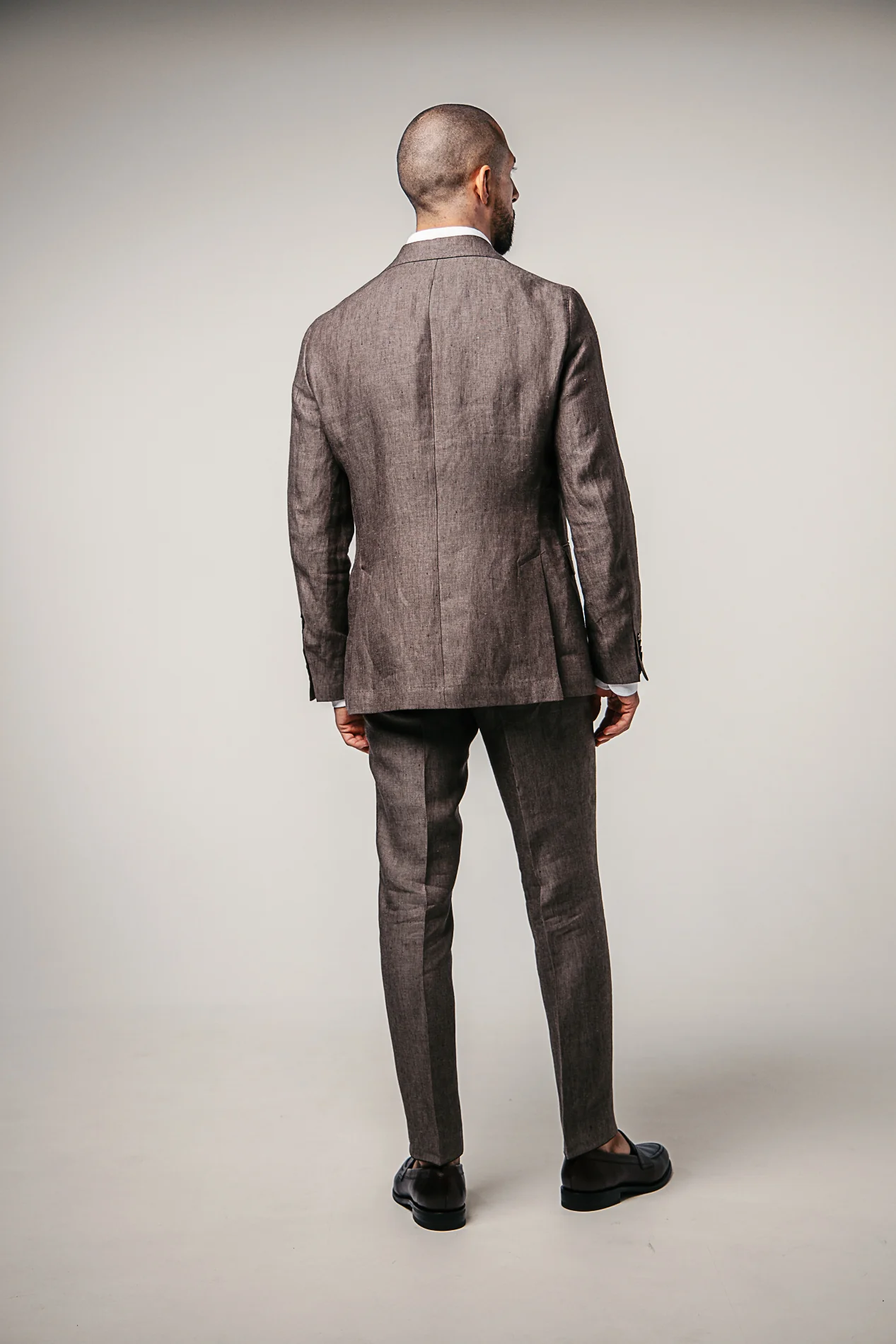 Ferry Regular Fit Soft Linen Blazer Dusk Brown - Image 3