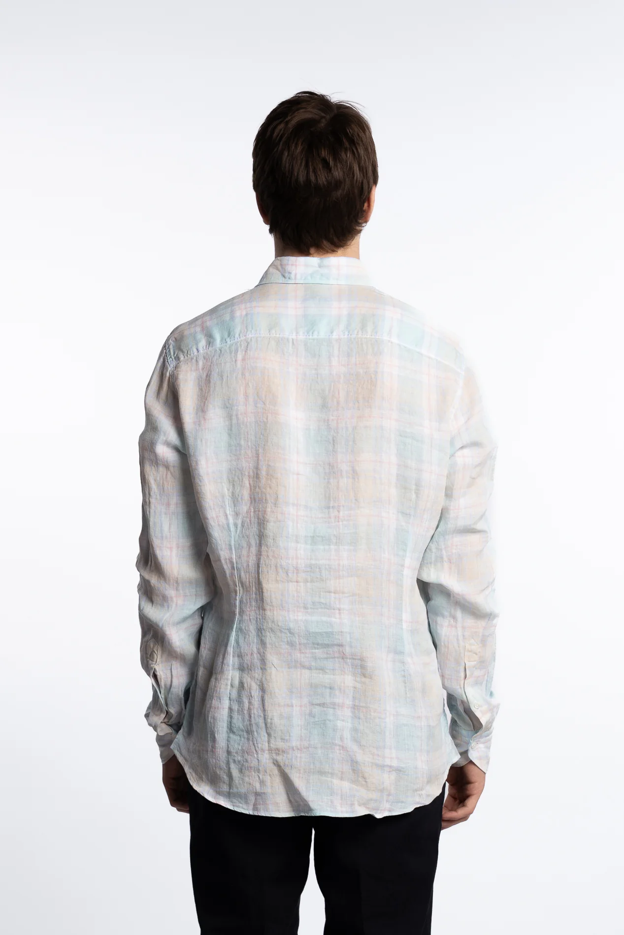 Slimline Linen Shirt Checked - Image 5
