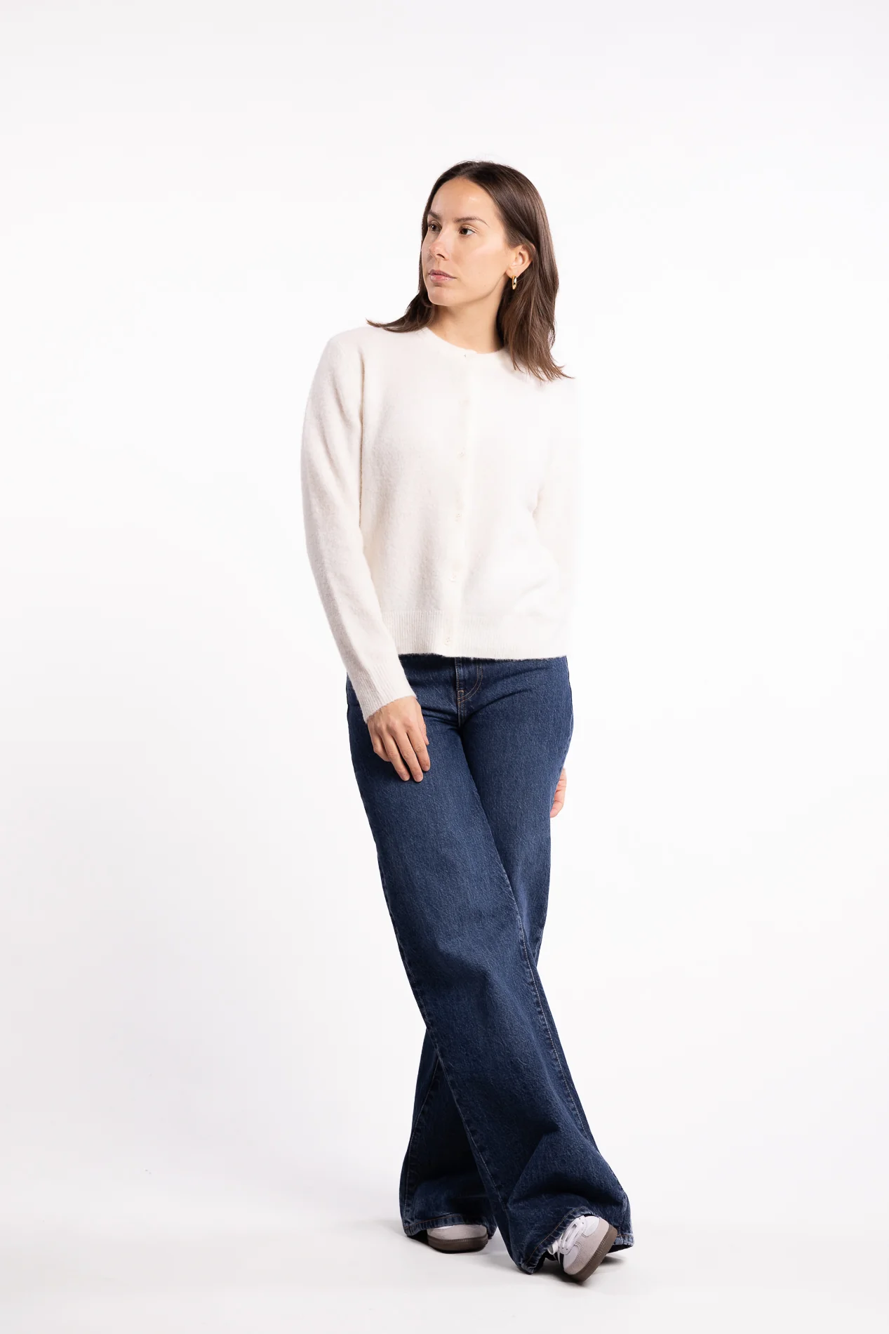 Nor Short Cardigan 7355- Clear Cream - Image 5