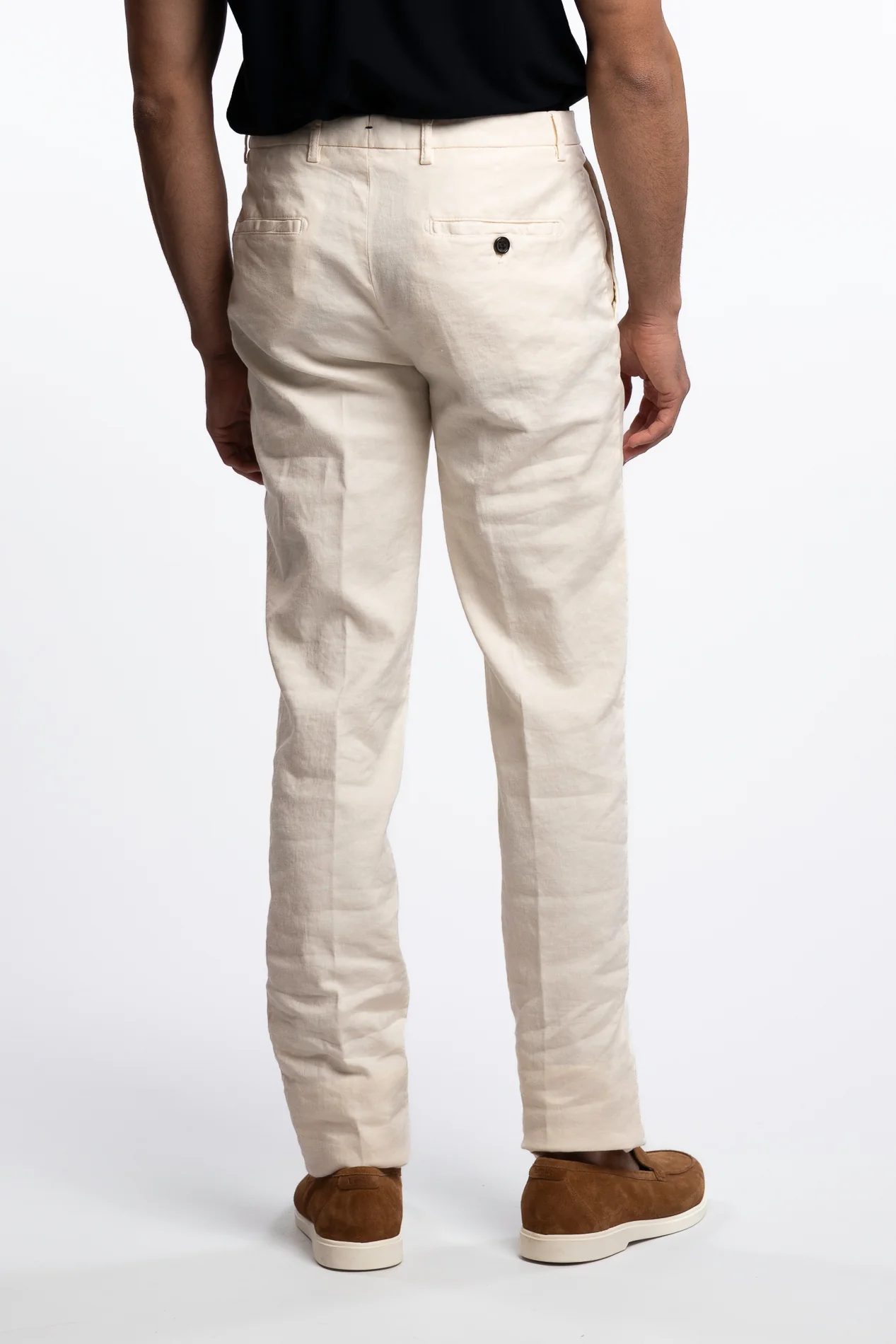 Vulcano Cotton/Linen Chinos Ecru - Image 3