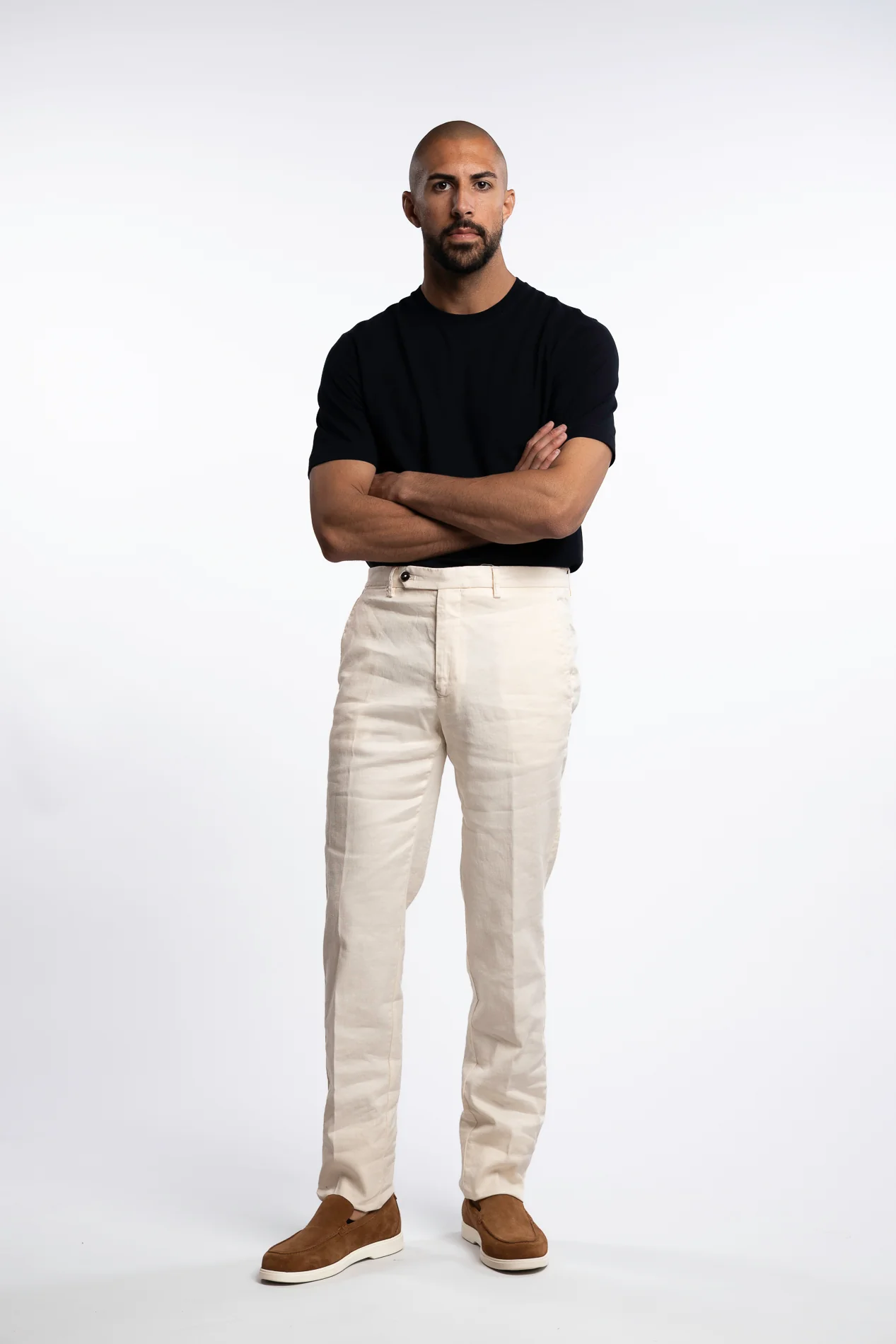 Vulcano Cotton/Linen Chinos Ecru - Image 5