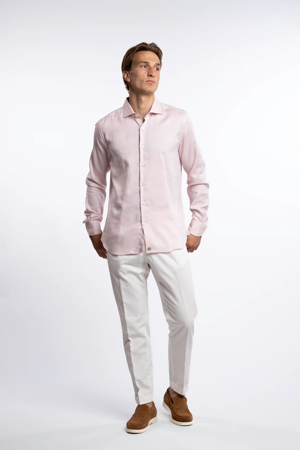 Lyocell/Cotton Shirt Light Pink - Image 4