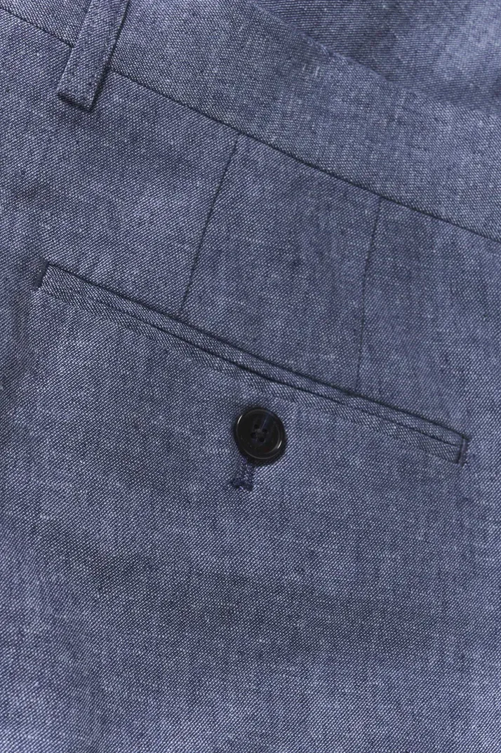 Malas Cotton/Linen Trouser Blue Fusion - Image 2