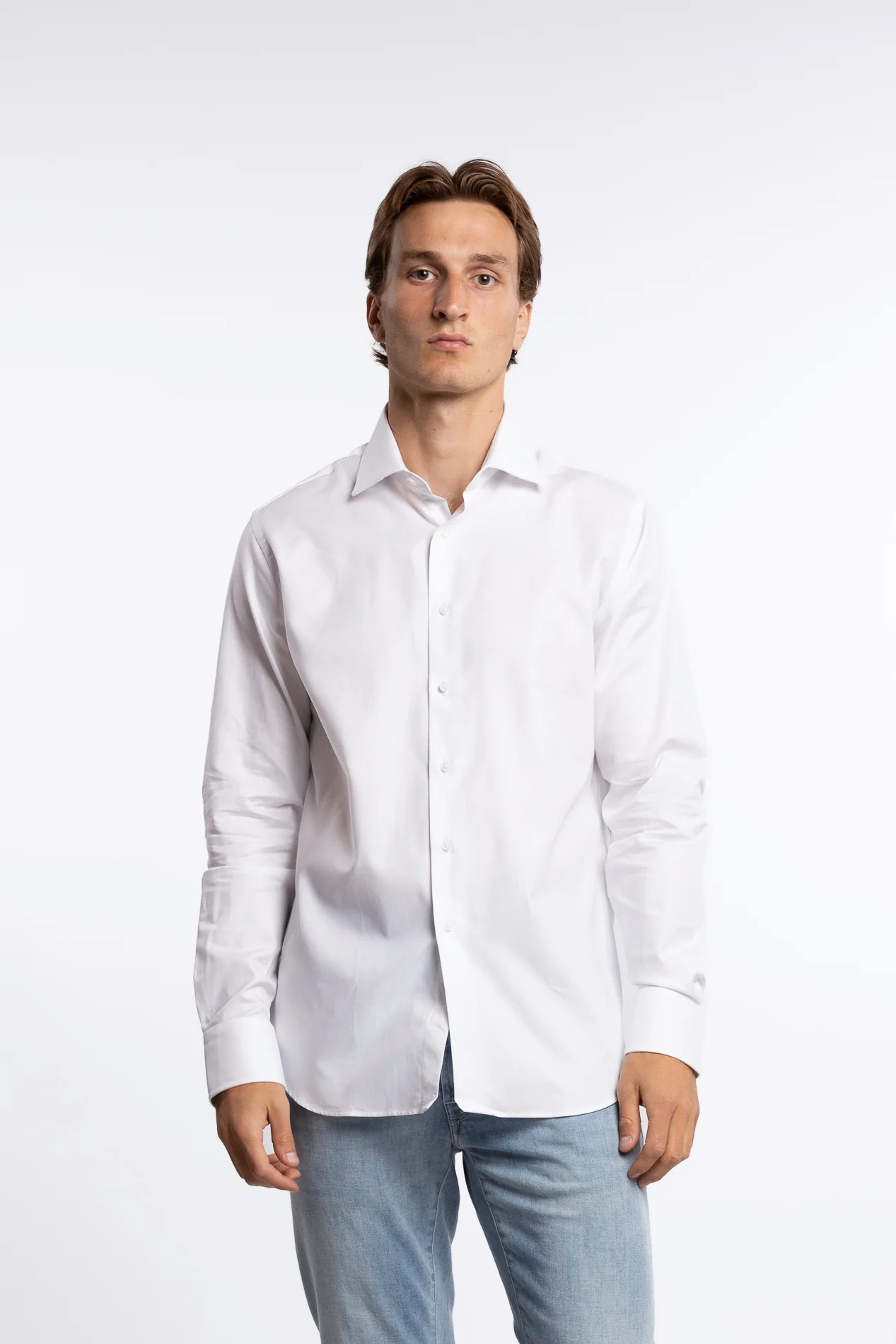 White Cotton Non Iron Shirt White - Image 2