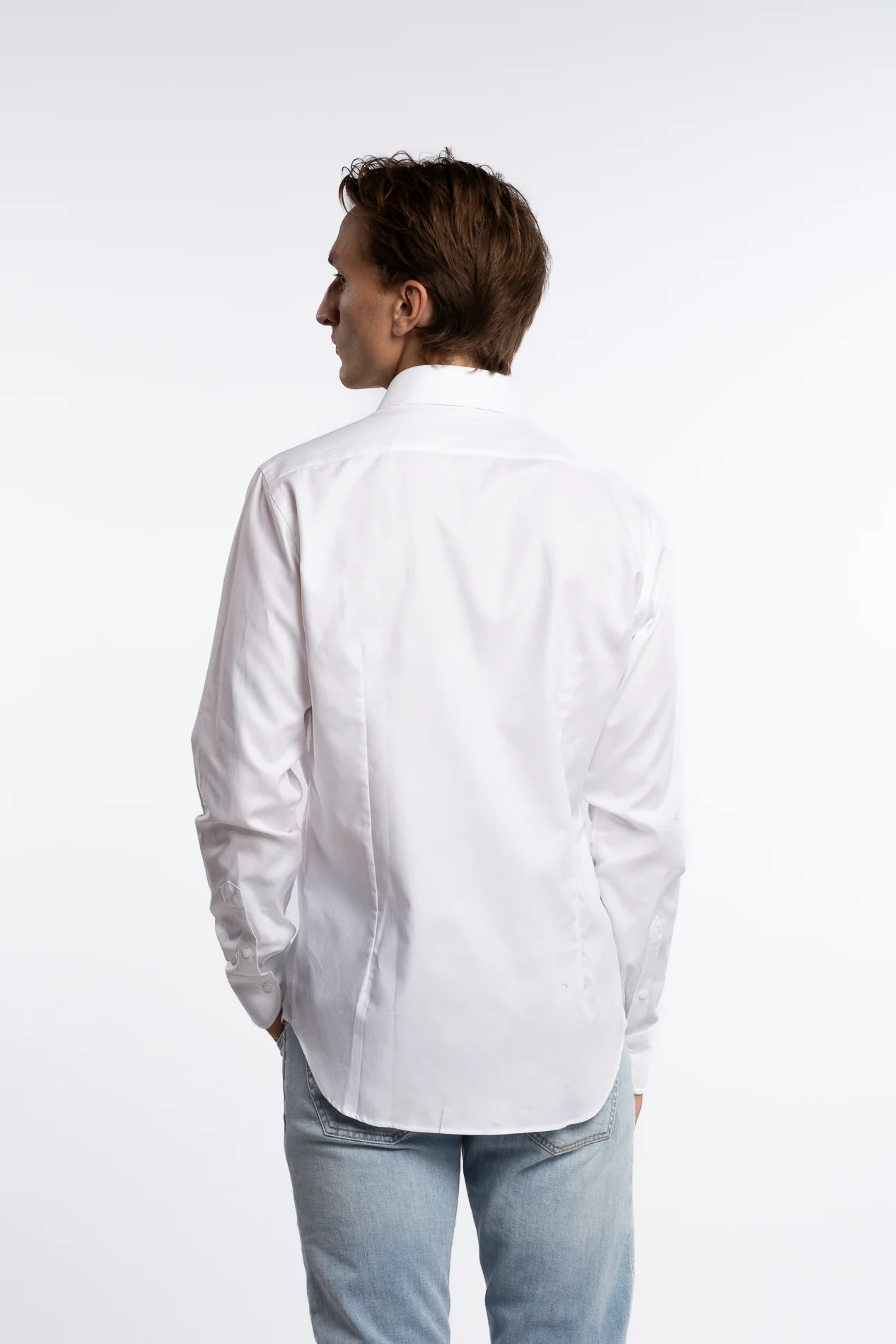 White Cotton Non Iron Shirt White - Image 4