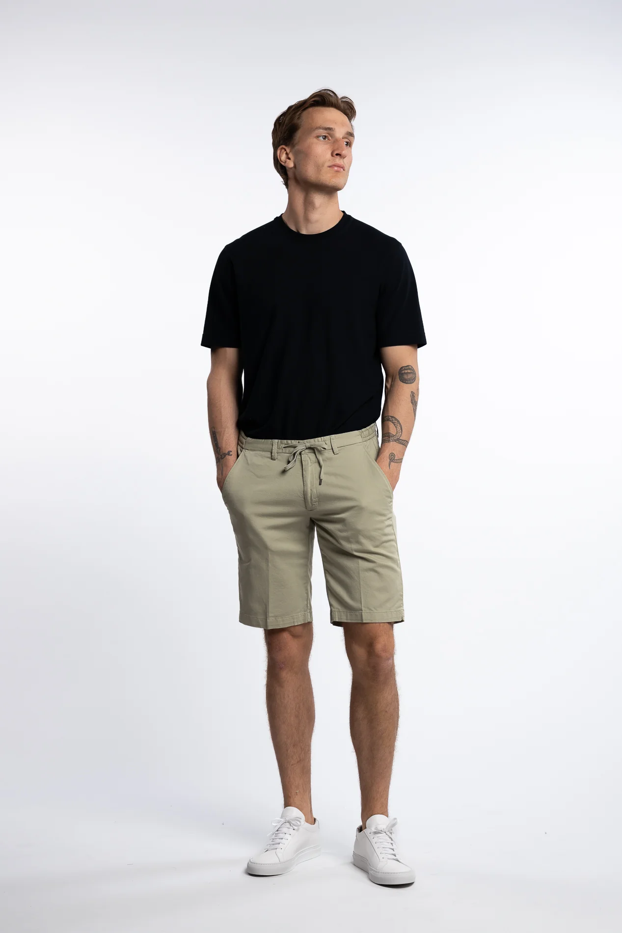 Cotton/Elastan Shorts Light Green - Image 4