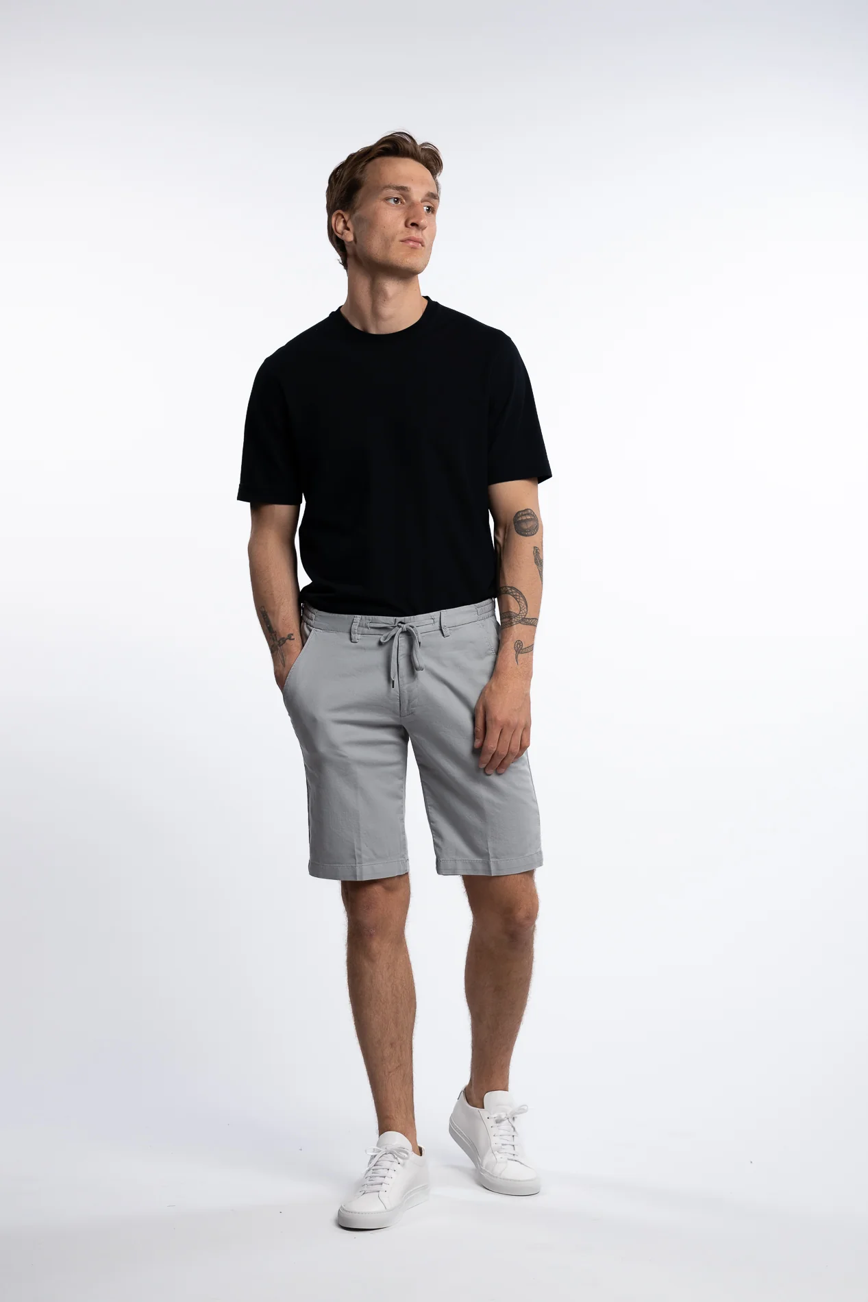 Cotton/Elastan Shorts Light Grey - Image 5