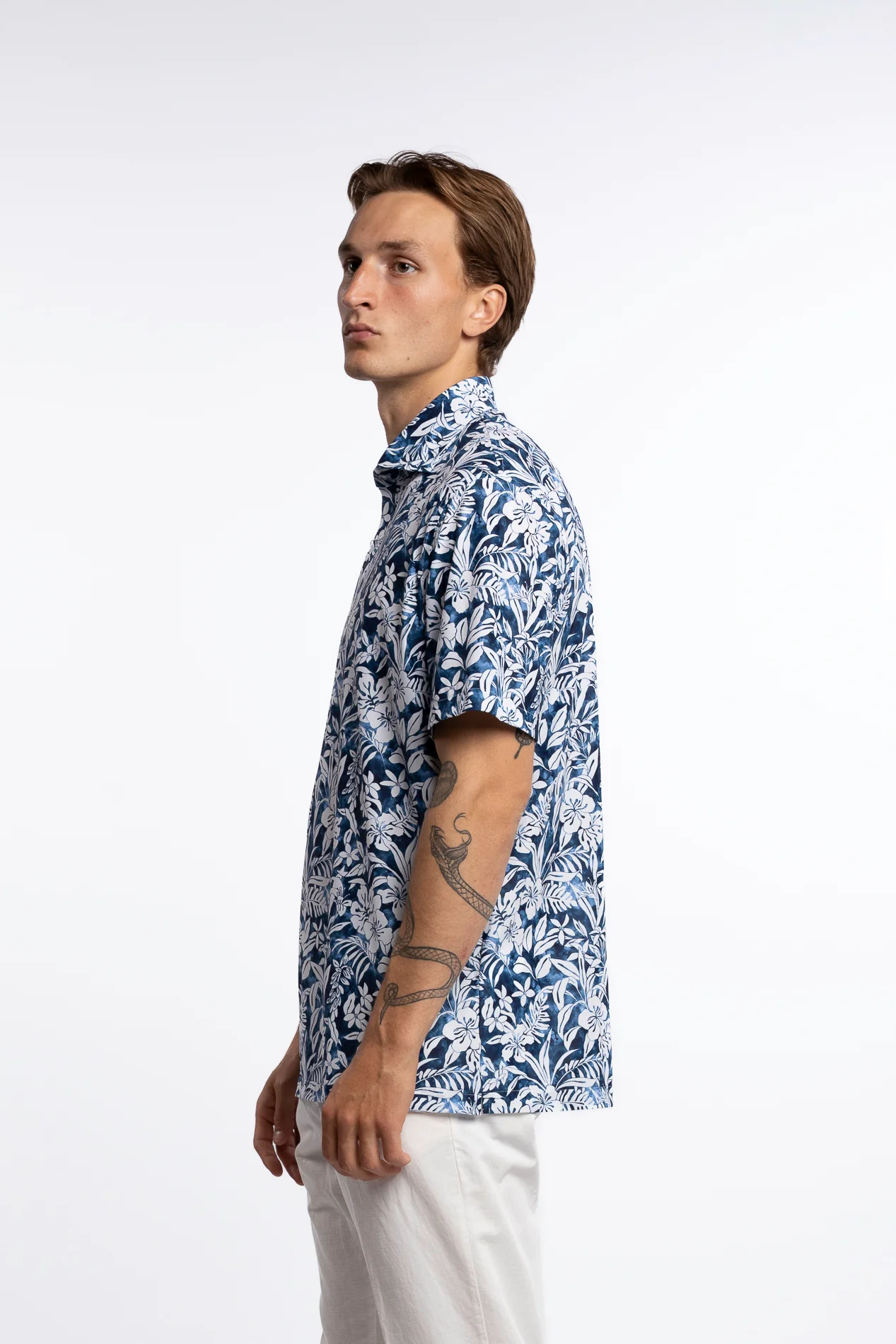 Active Stretch Shirt Floral Pattern Blue - Image 2