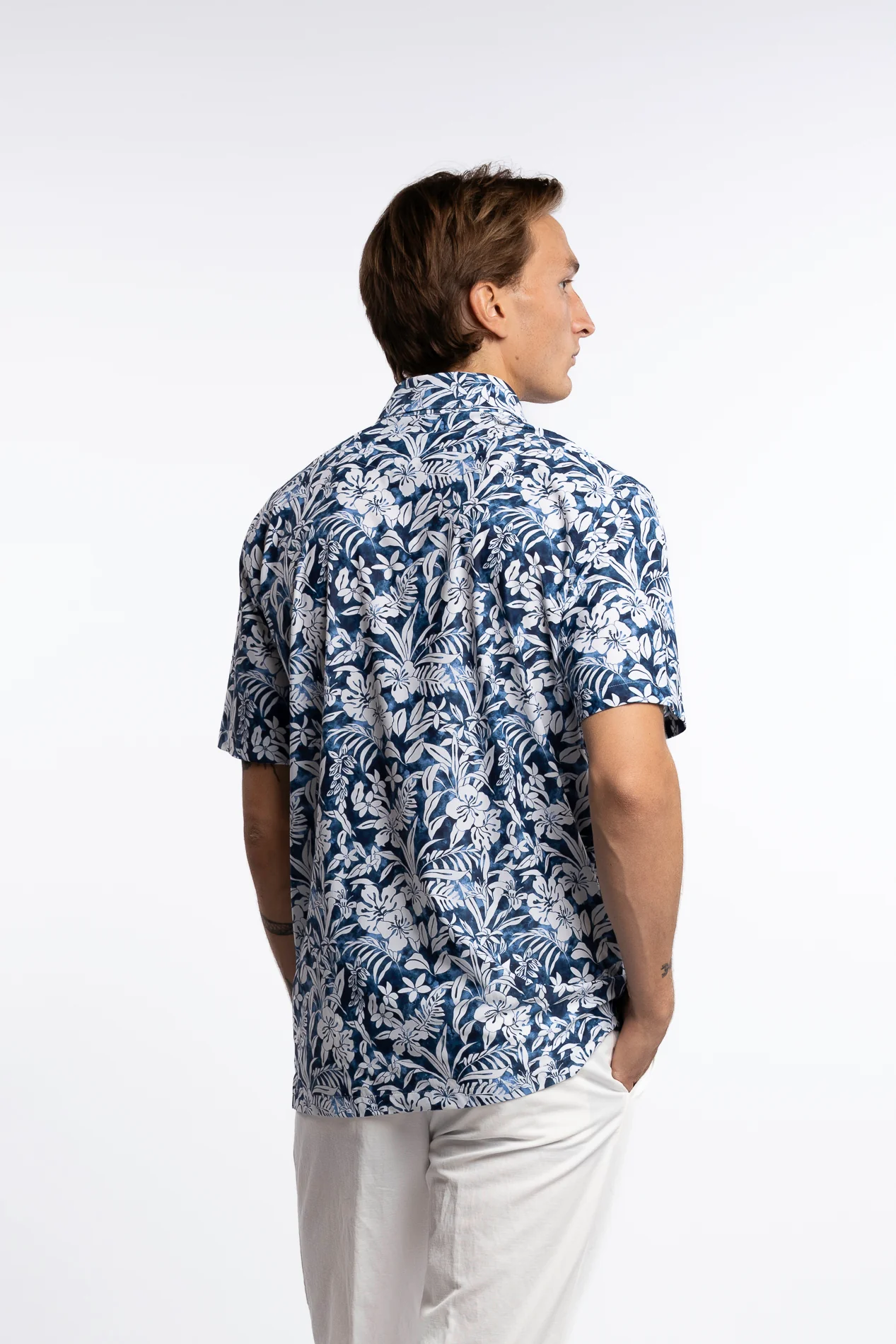 Active Stretch Shirt Floral Pattern Blue - Image 3