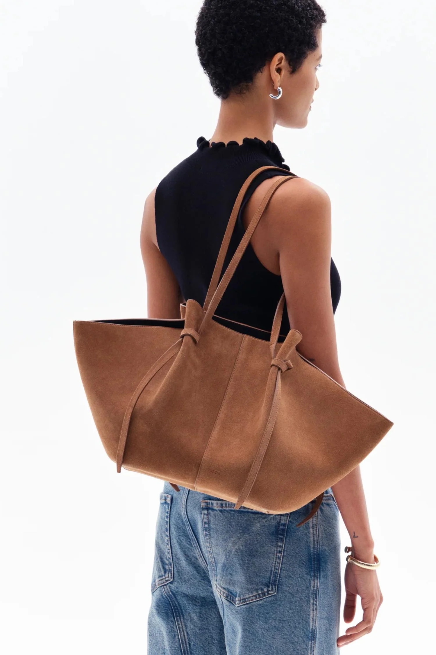 Large Mochi- Cognac Suede - Image 2