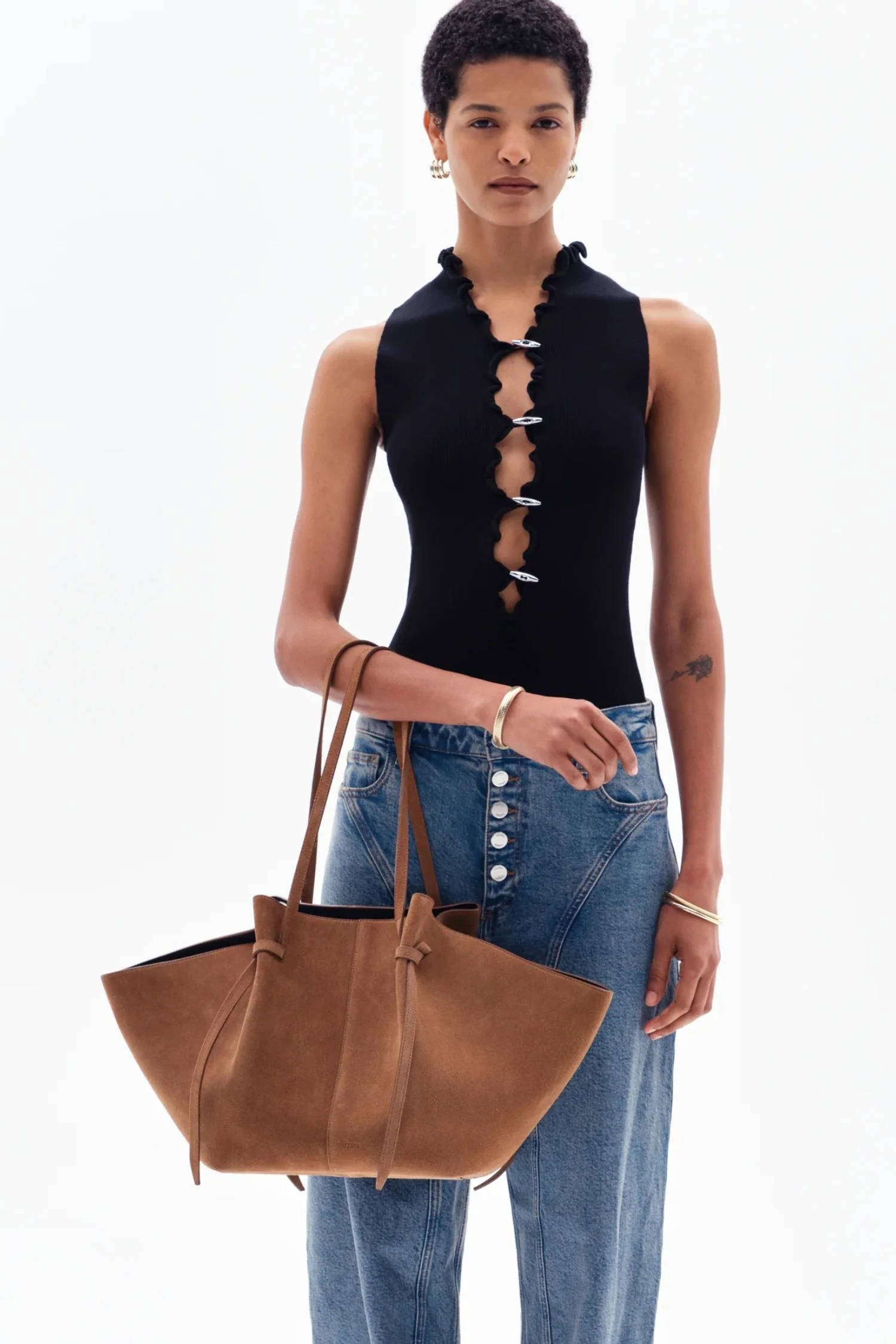 Large Mochi- Cognac Suede - Image 3