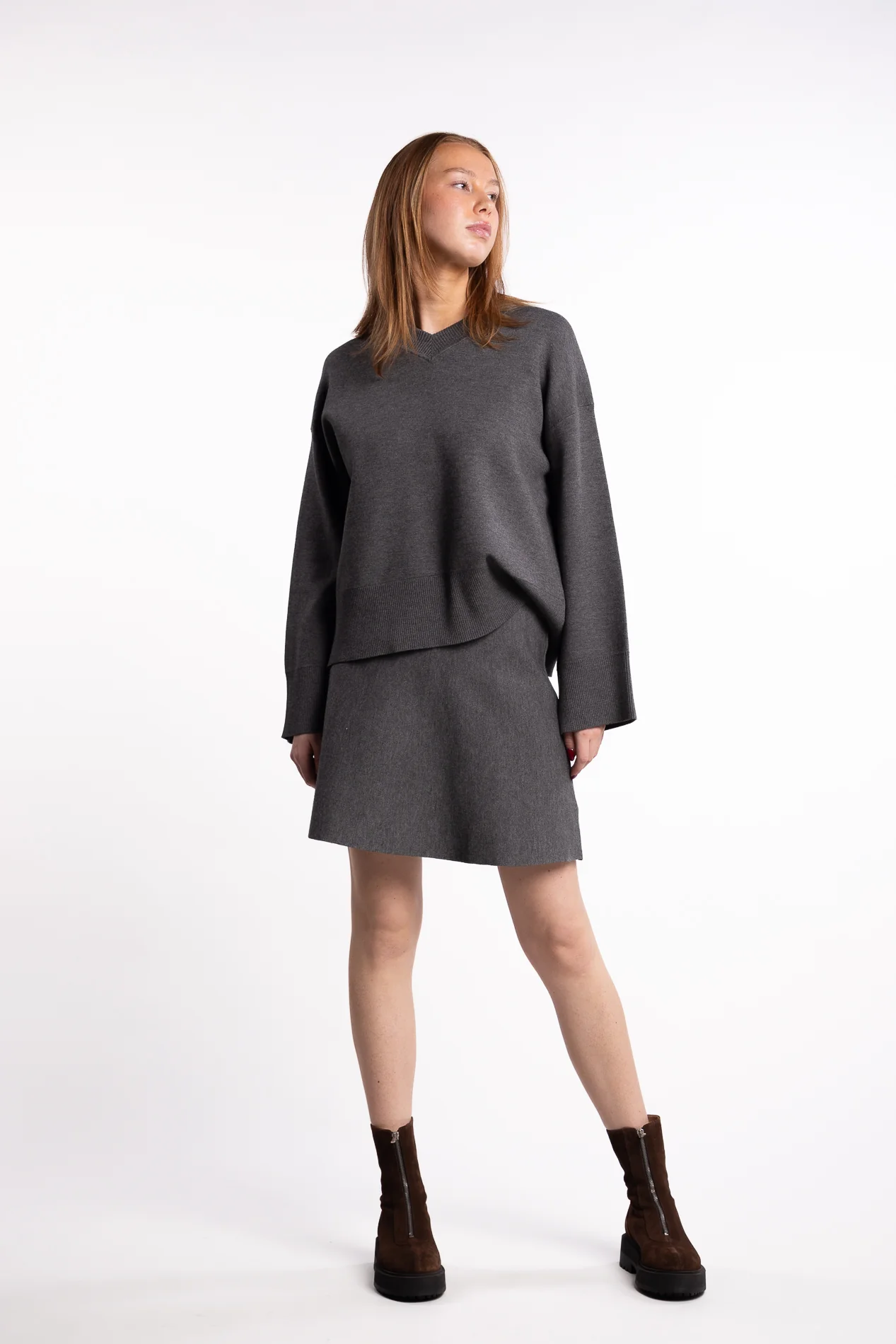 Salula v-neck 15825 - Dark grey - Image 4