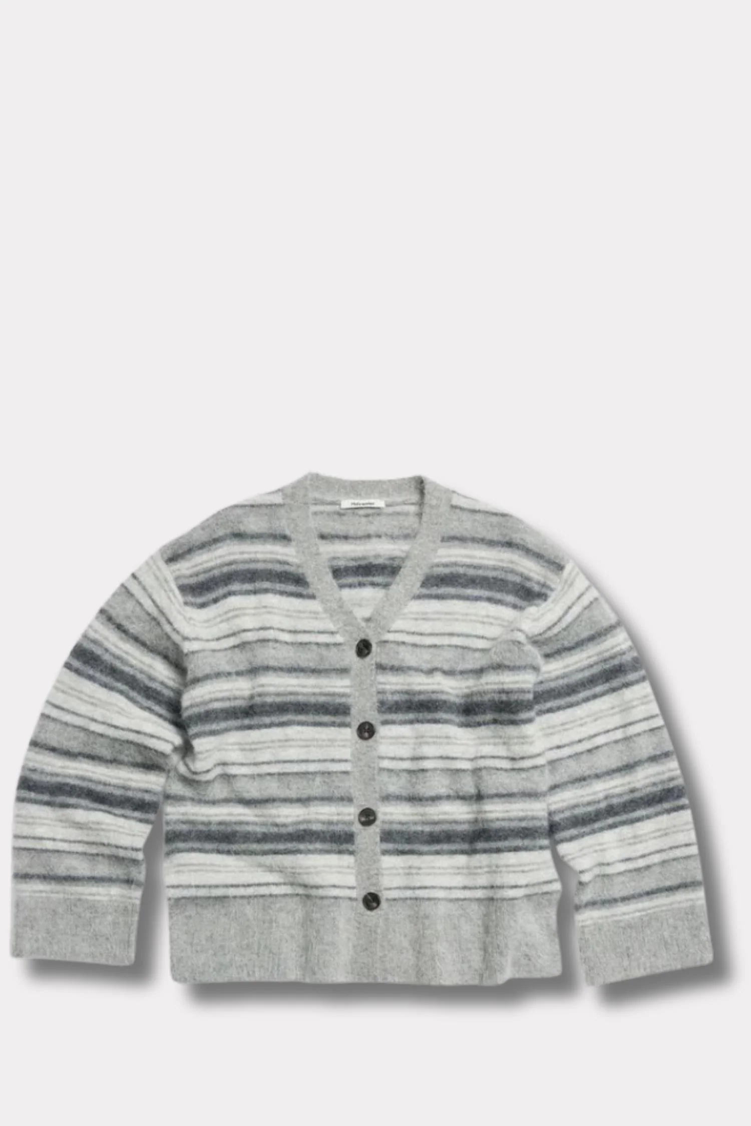 Fluffy Stripe Cardigan - Grey Stripe - Image 8