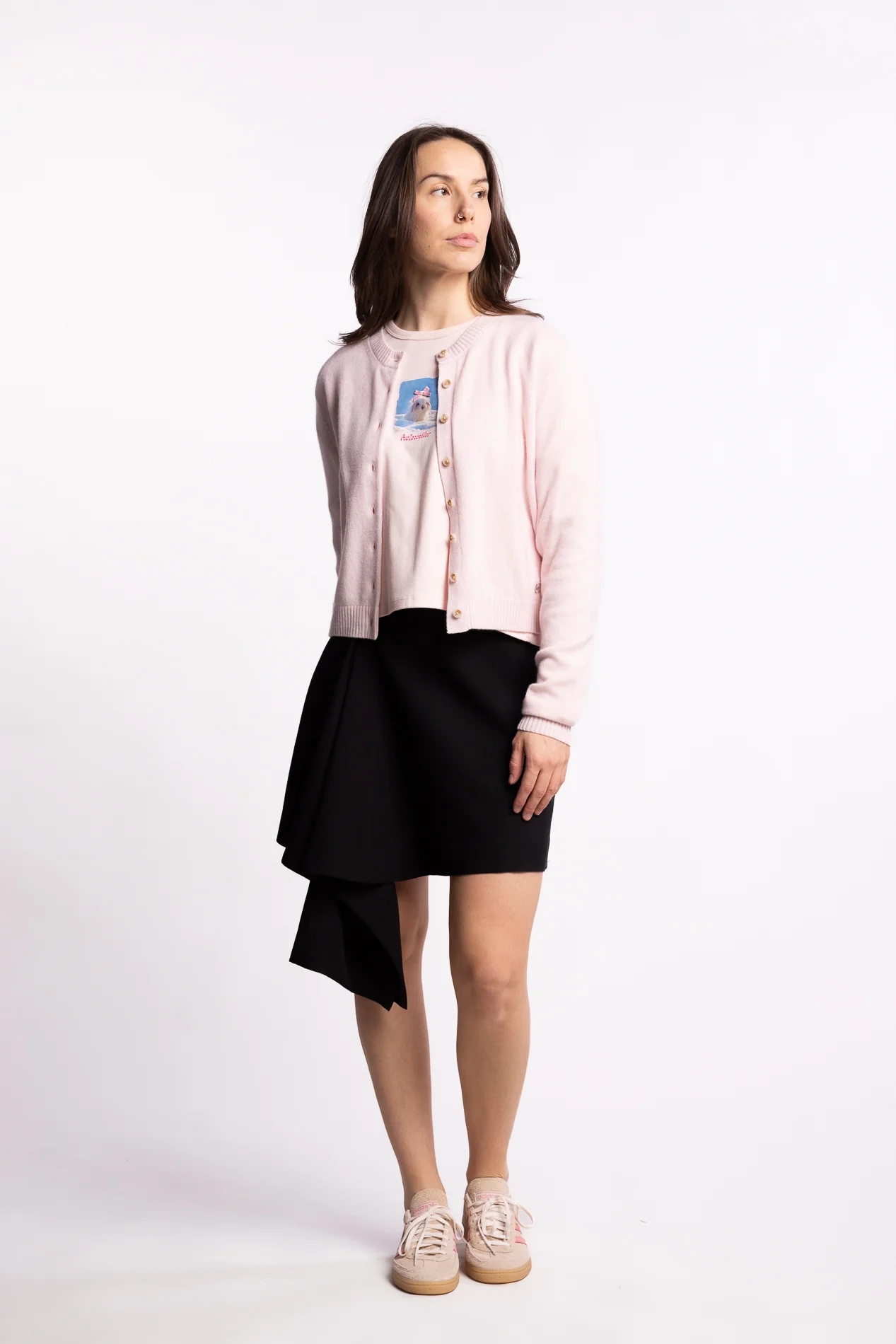 Slim Cashmere Cardigan- Lt. Pink - Image 10