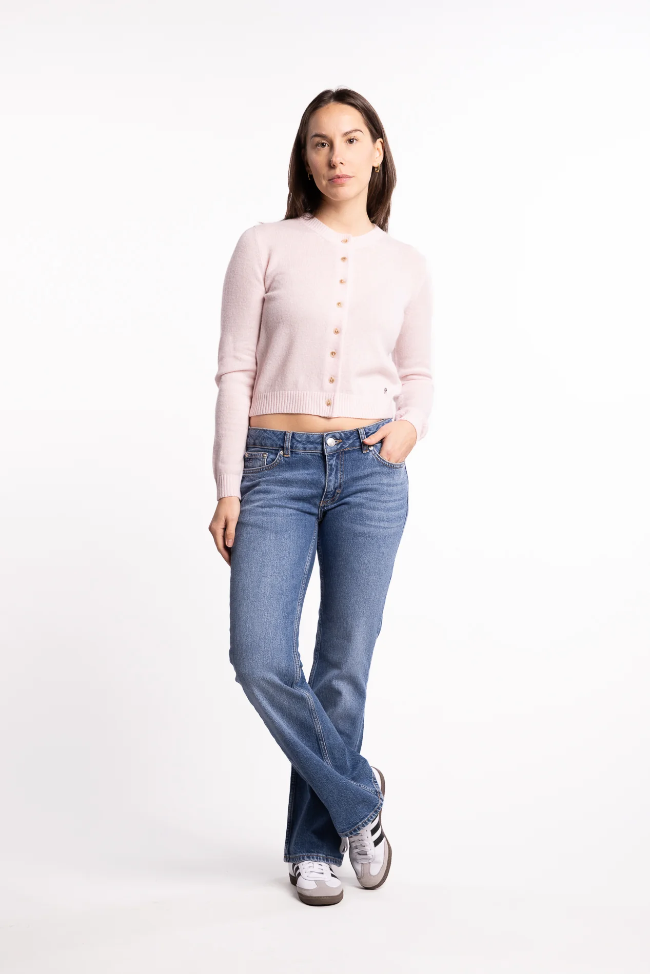 Slim Cashmere Cardigan- Lt. Pink - Image 2