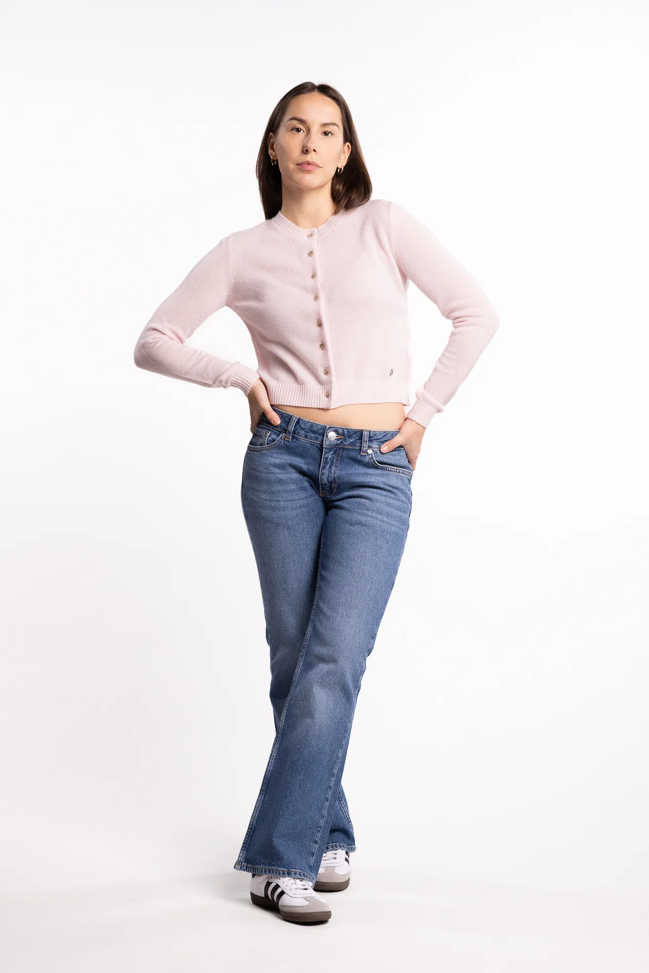 Slim Cashmere Cardigan- Lt. Pink - Image 4