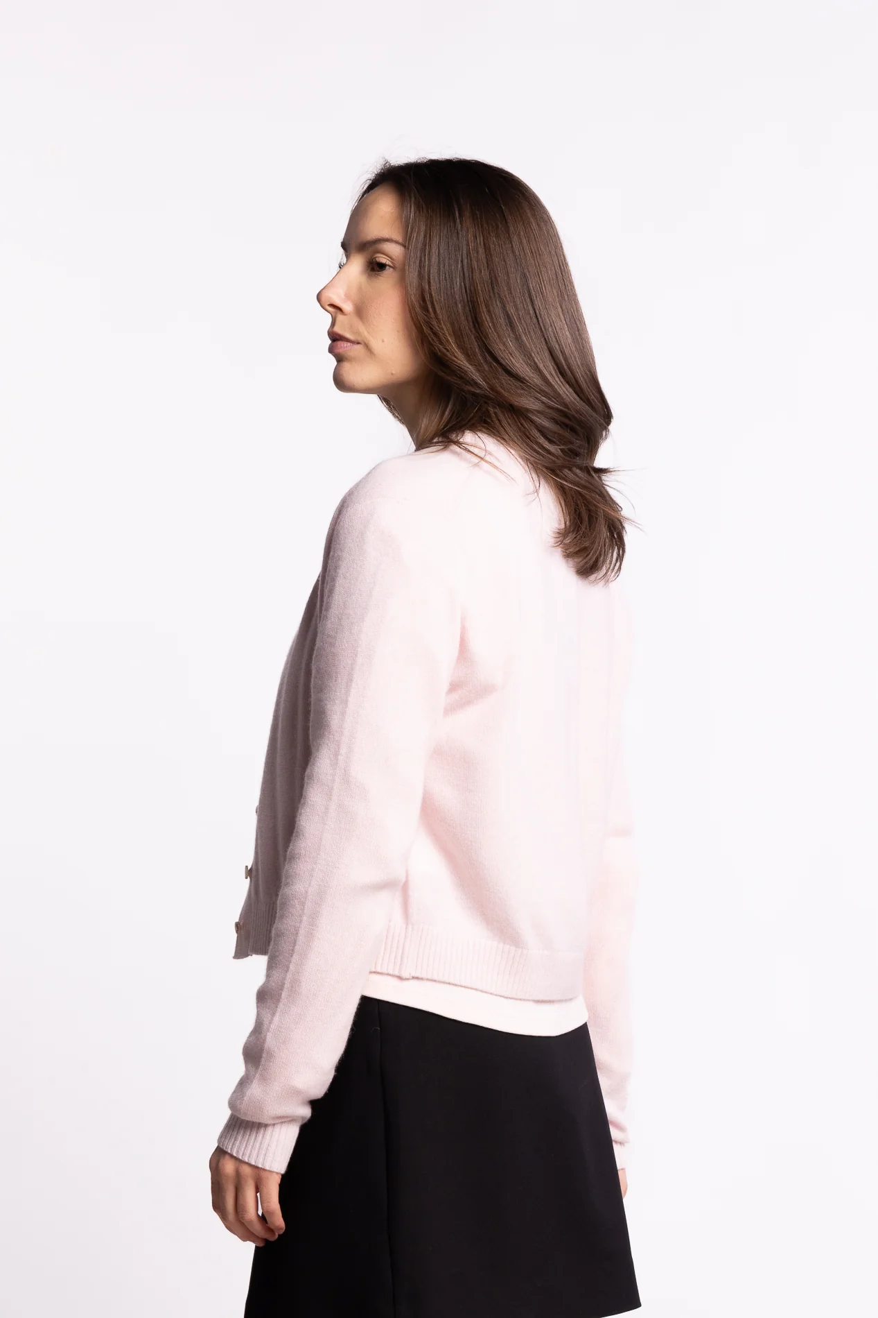 Slim Cashmere Cardigan- Lt. Pink - Image 7
