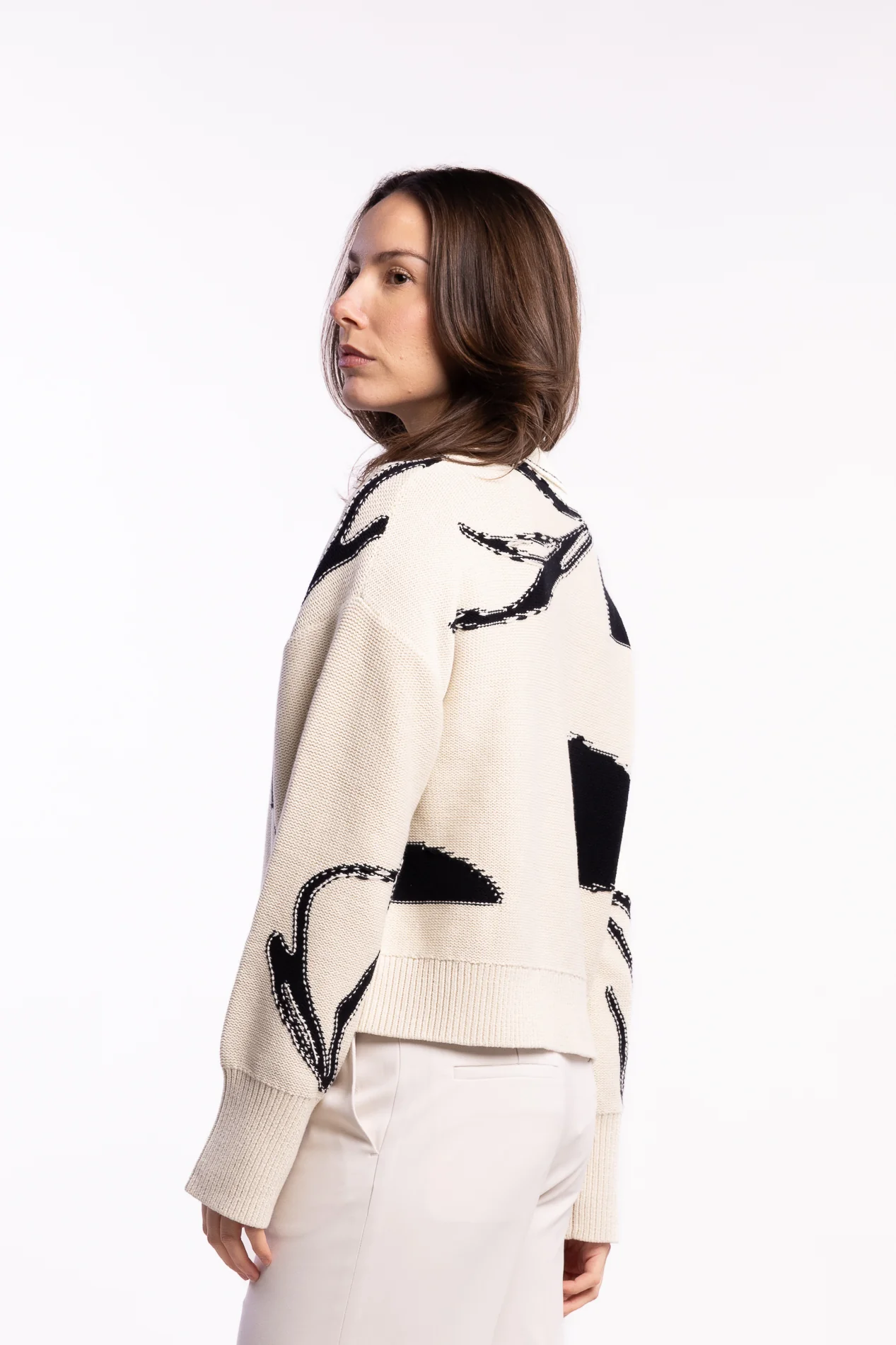 Salila Sweater 15529 - Cream Ashbloom - Image 2