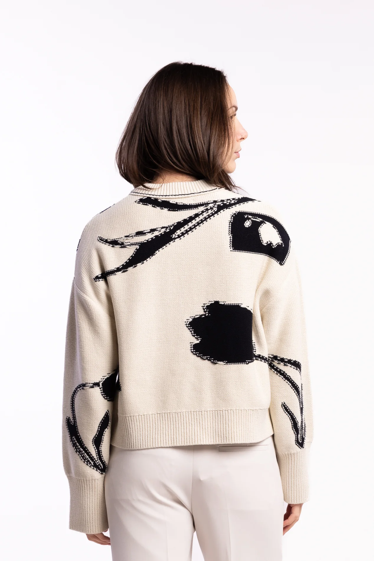 Salila Sweater 15529 - Cream Ashbloom - Image 3