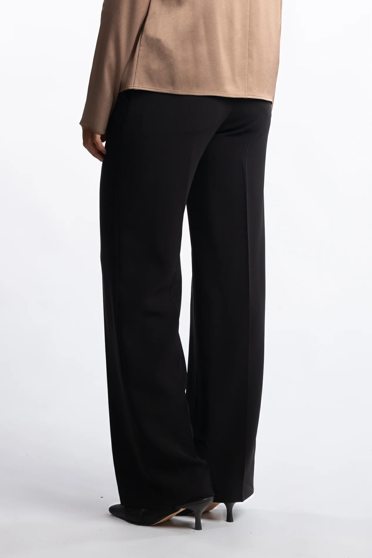 Turtleneck Satin Blouse- Oak Brown - Image 2