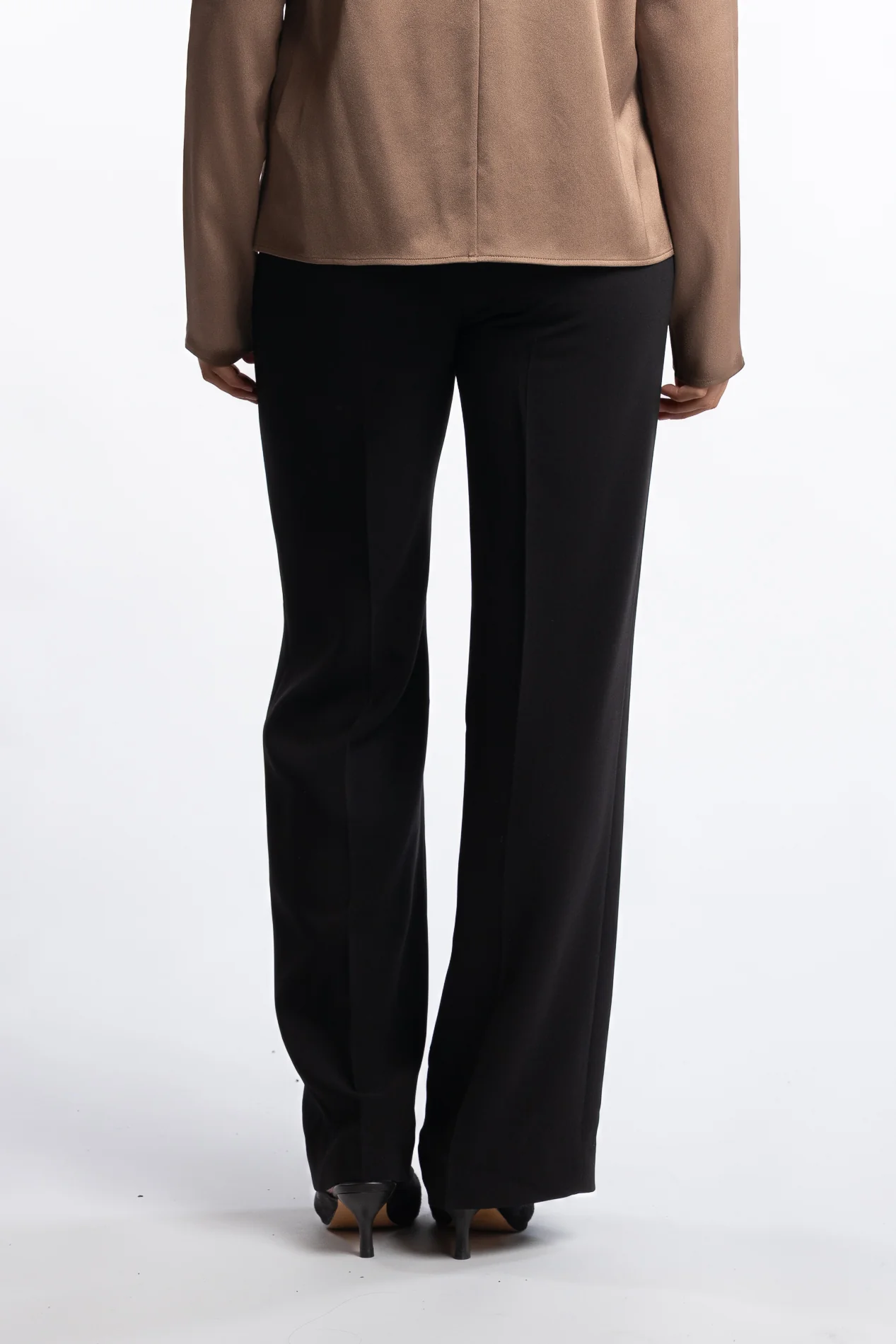 Turtleneck Satin Blouse- Oak Brown - Image 4