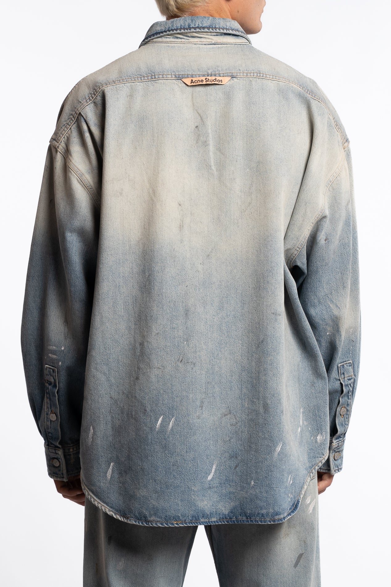 Loose Fit Denim Shirt Light Blue - Image 3