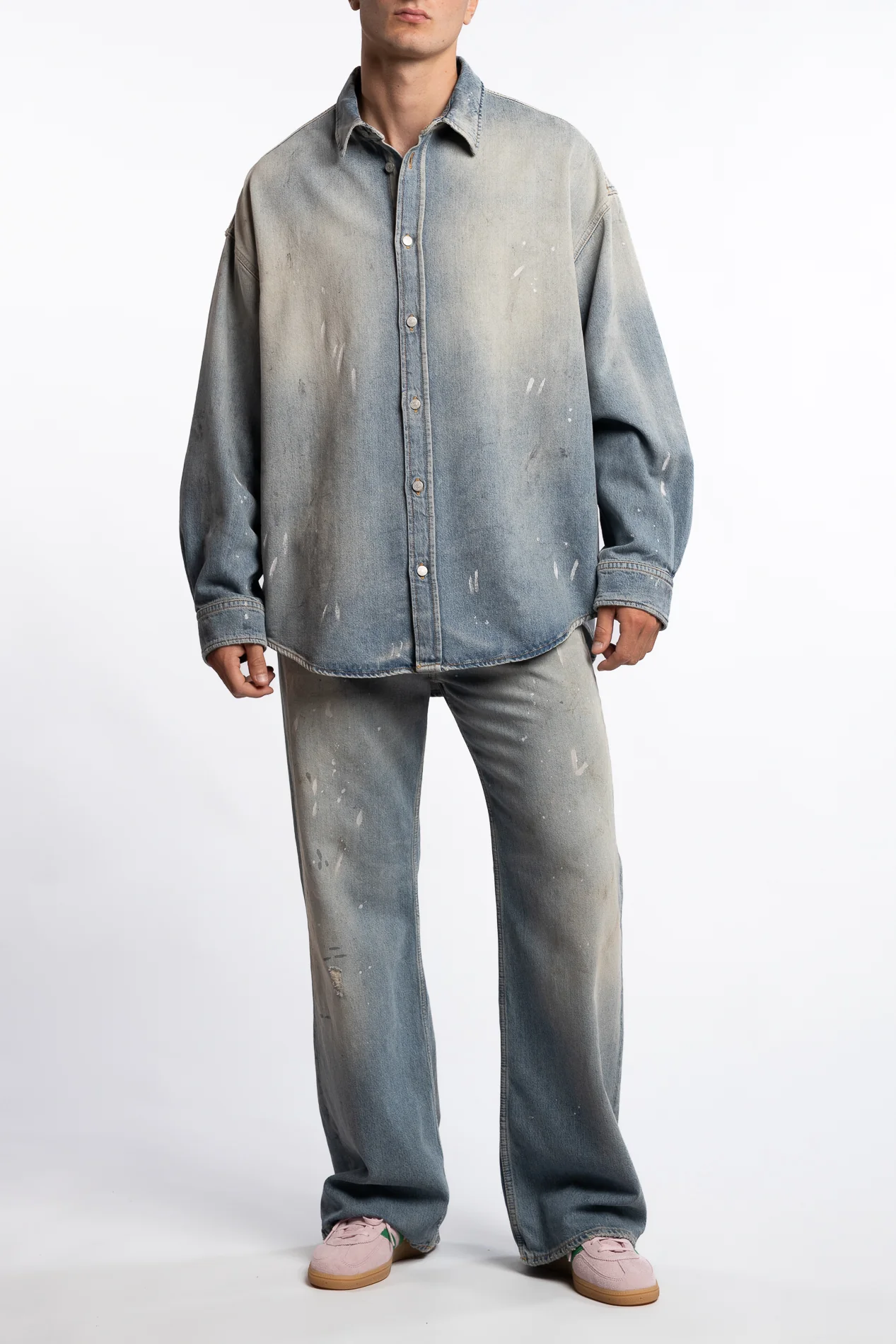 Loose Fit Denim Shirt Light Blue - Image 4