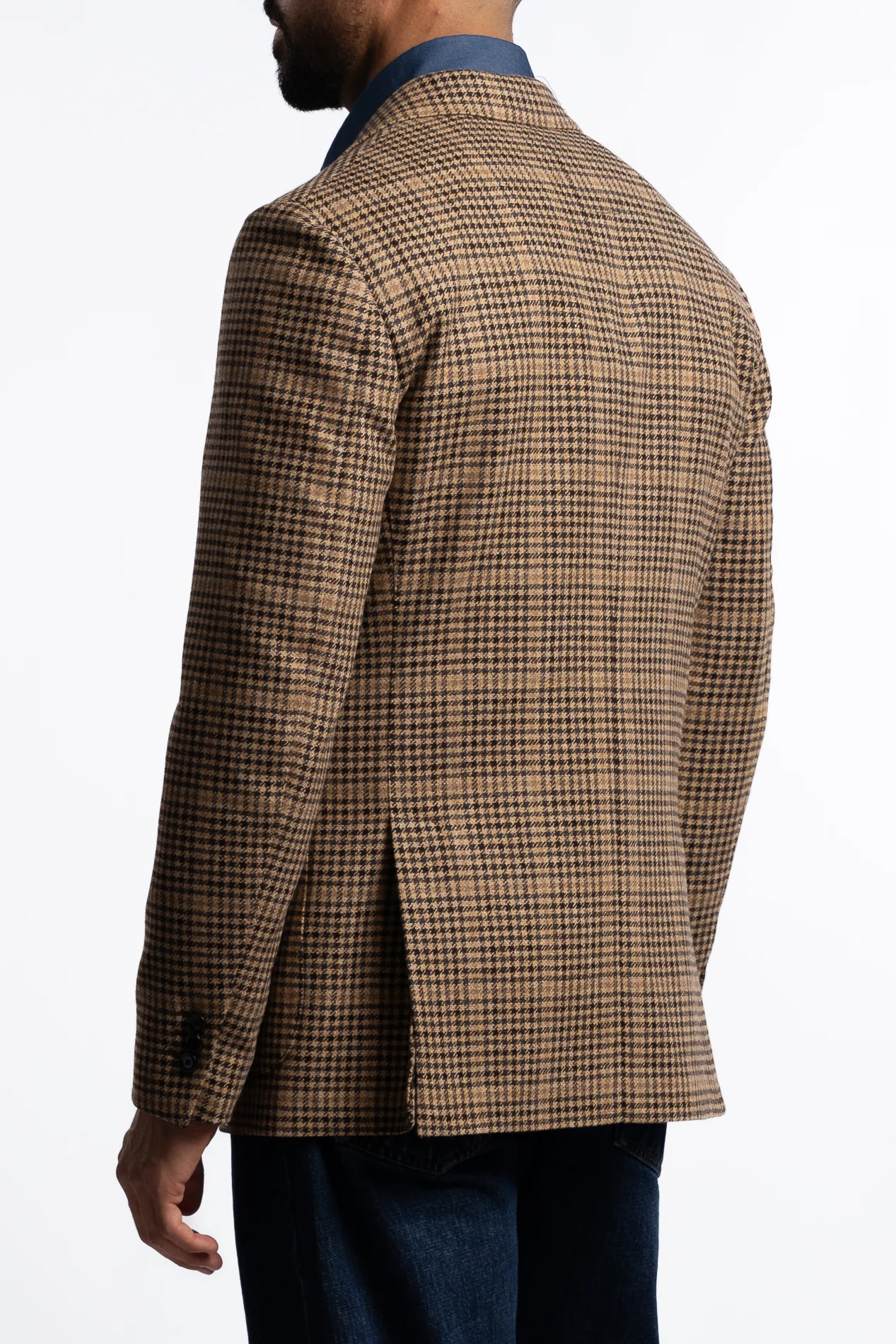 Roma Wool/Cashmere Regular Fit Blazer Brown Houndstooth - Image 2